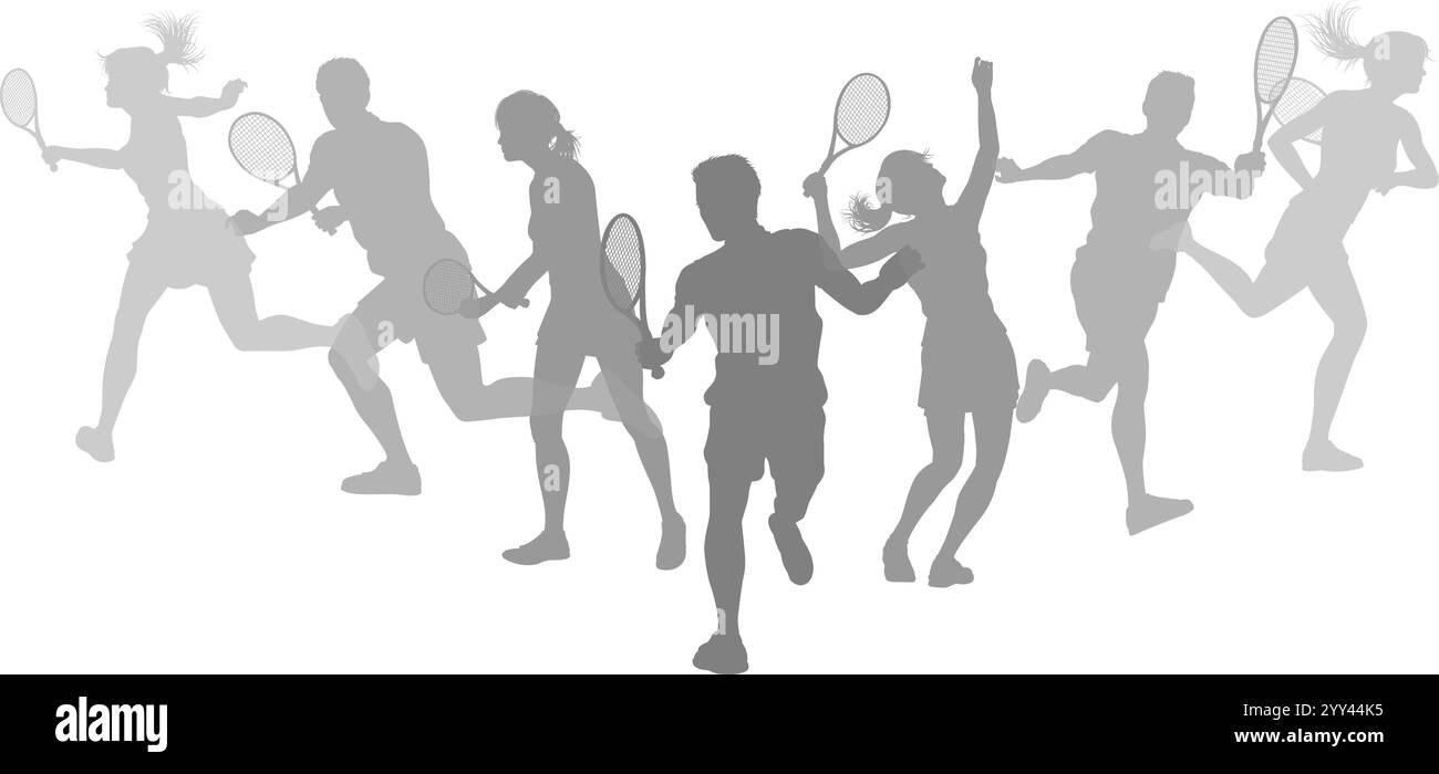 Silhouette tennis Players concept silhouettes Illustration de Vecteur