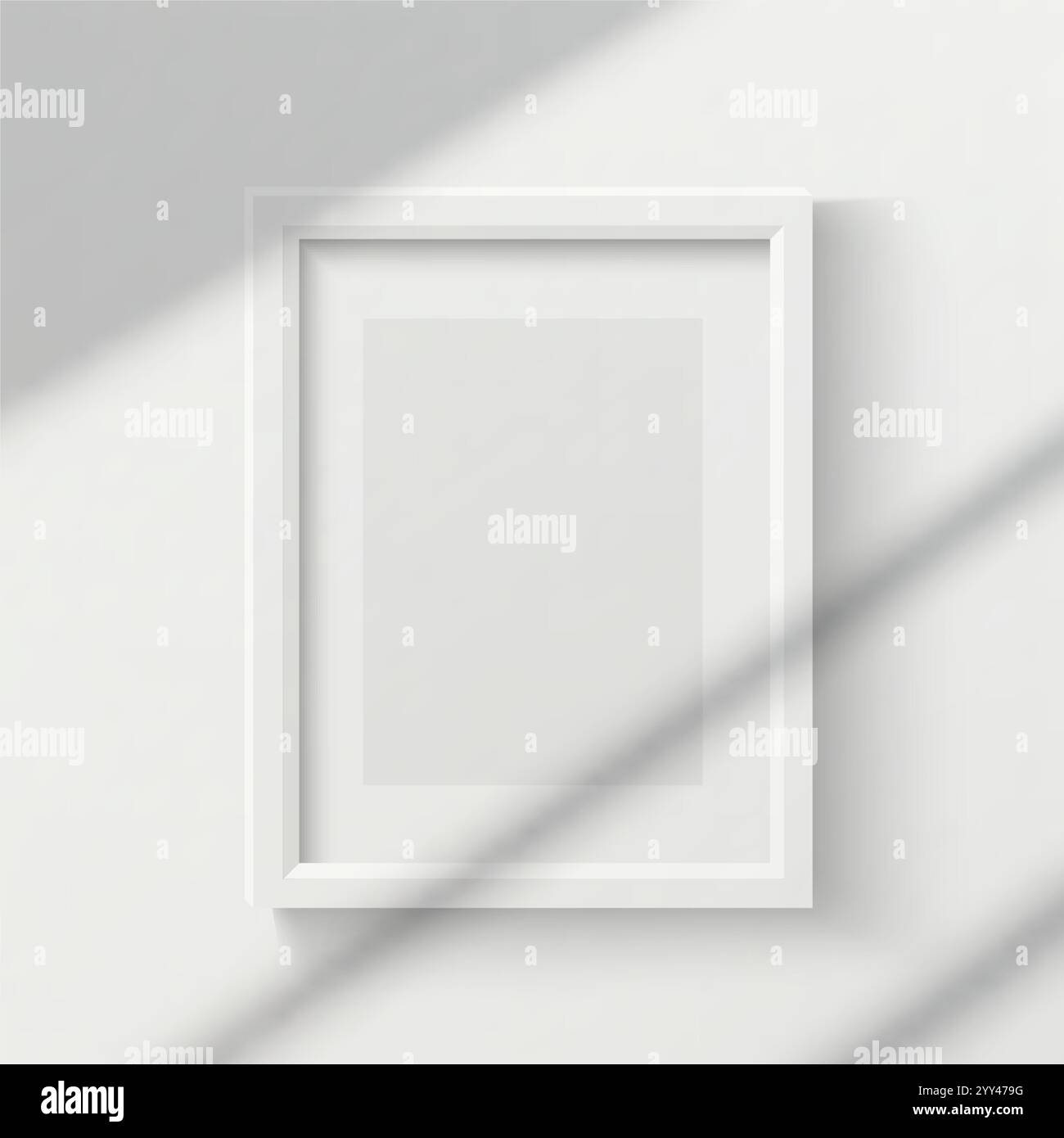 Illustration vectorielle minimaliste moderne de cadre blanc pour illustration ou maquette photo, design d'intérieur et affichage d'art mural Illustration de Vecteur