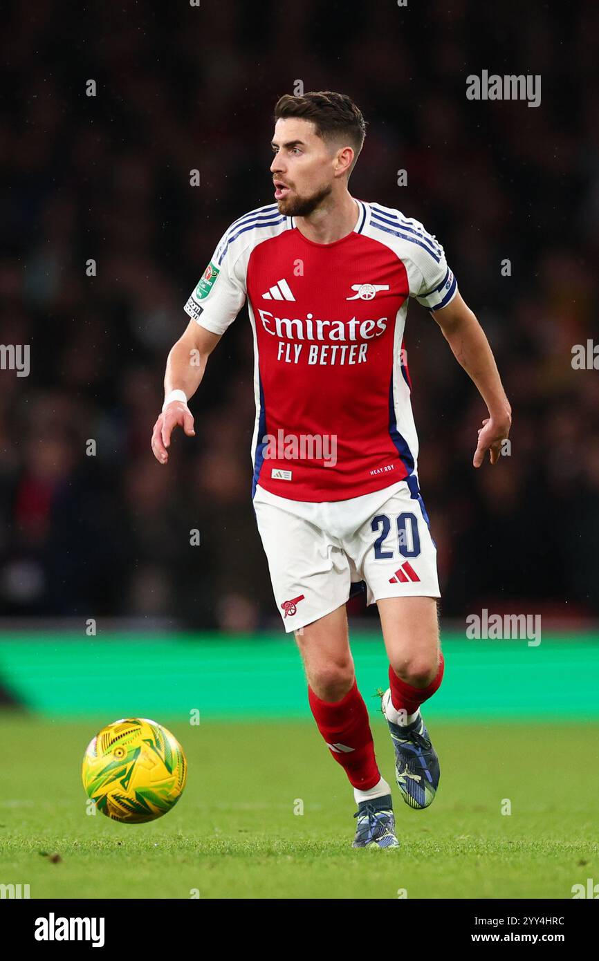 Jorginho of Arsenal - Arsenal v Crystal Palace, Carabao Cup Quarter final, Emirates Stadium, Londres, Royaume-Uni - 18 décembre 2024 usage éditorial exclusif - des restrictions DataCo s'appliquent Banque D'Images