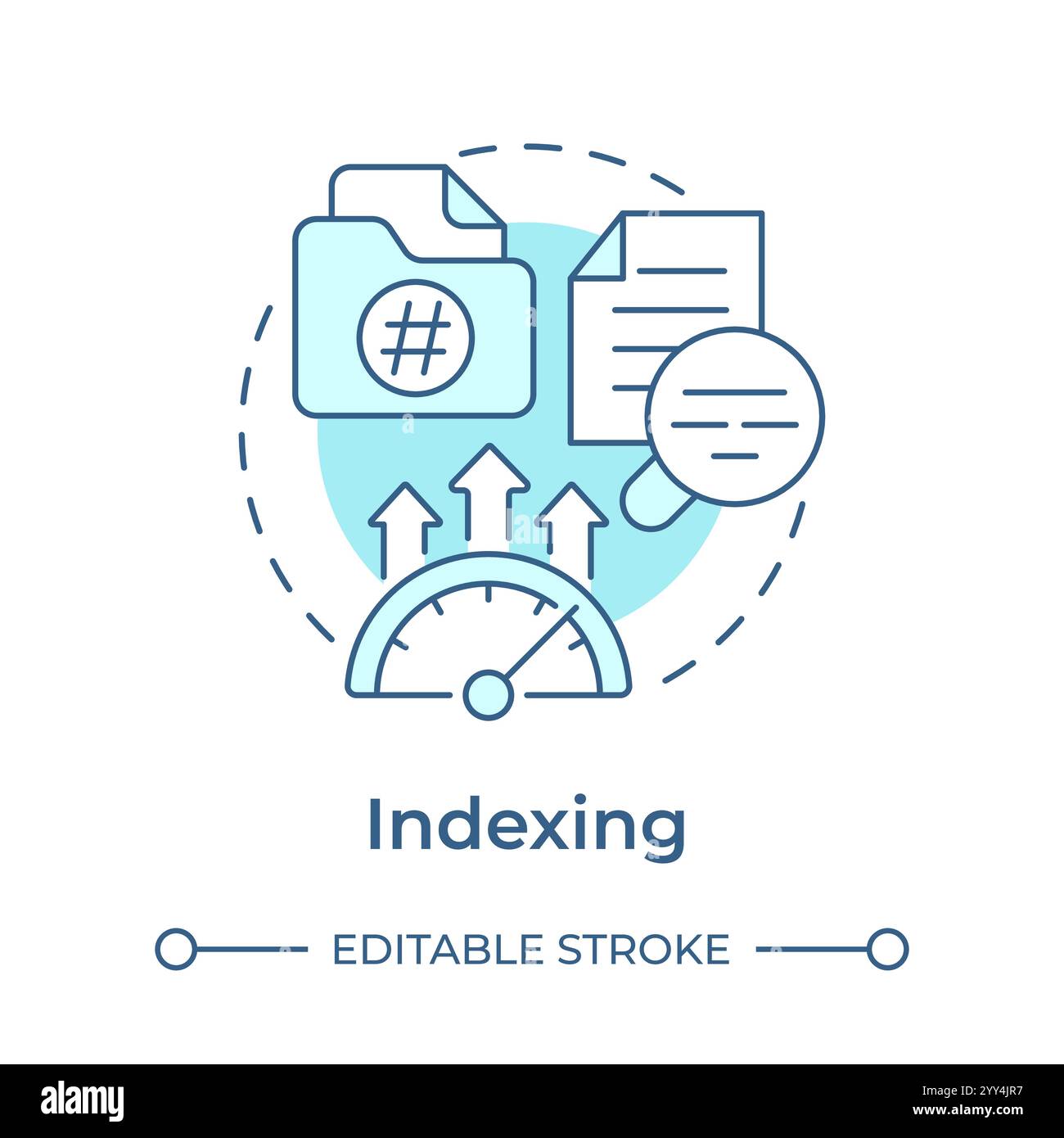 Icône de concept bleu clair d'indexation Illustration de Vecteur