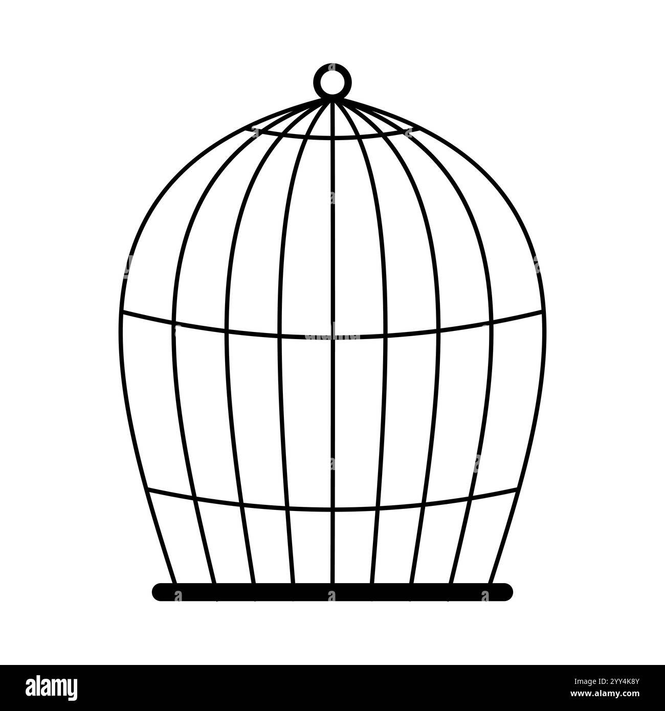 Cage à oiseaux classique simple pour garder votre cage à oiseaux à la maison pour animaux de compagnie Illustration de Vecteur