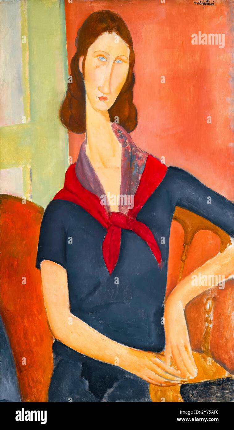 Amedeo Modigliani, Jeanne Hébuterne (au foulard), portrait peint à l'huile sur toile, 1919 Banque D'Images