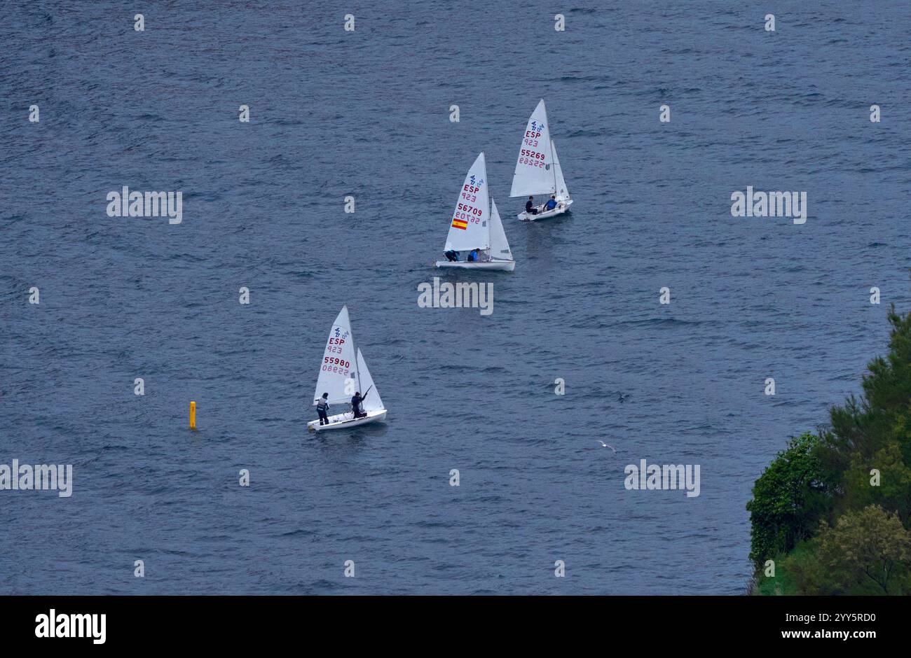 Dans les eaux de la baie de Gascogne, Saint-Sébastien, pays Basque Banque D'Images