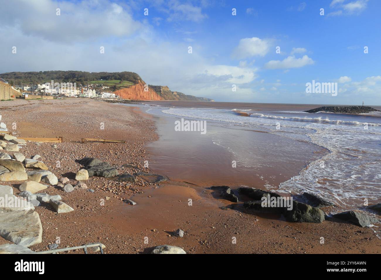 Sidmouth Beach, Looking East, Devon, Angleterre, Royaume-Uni Banque D'Images