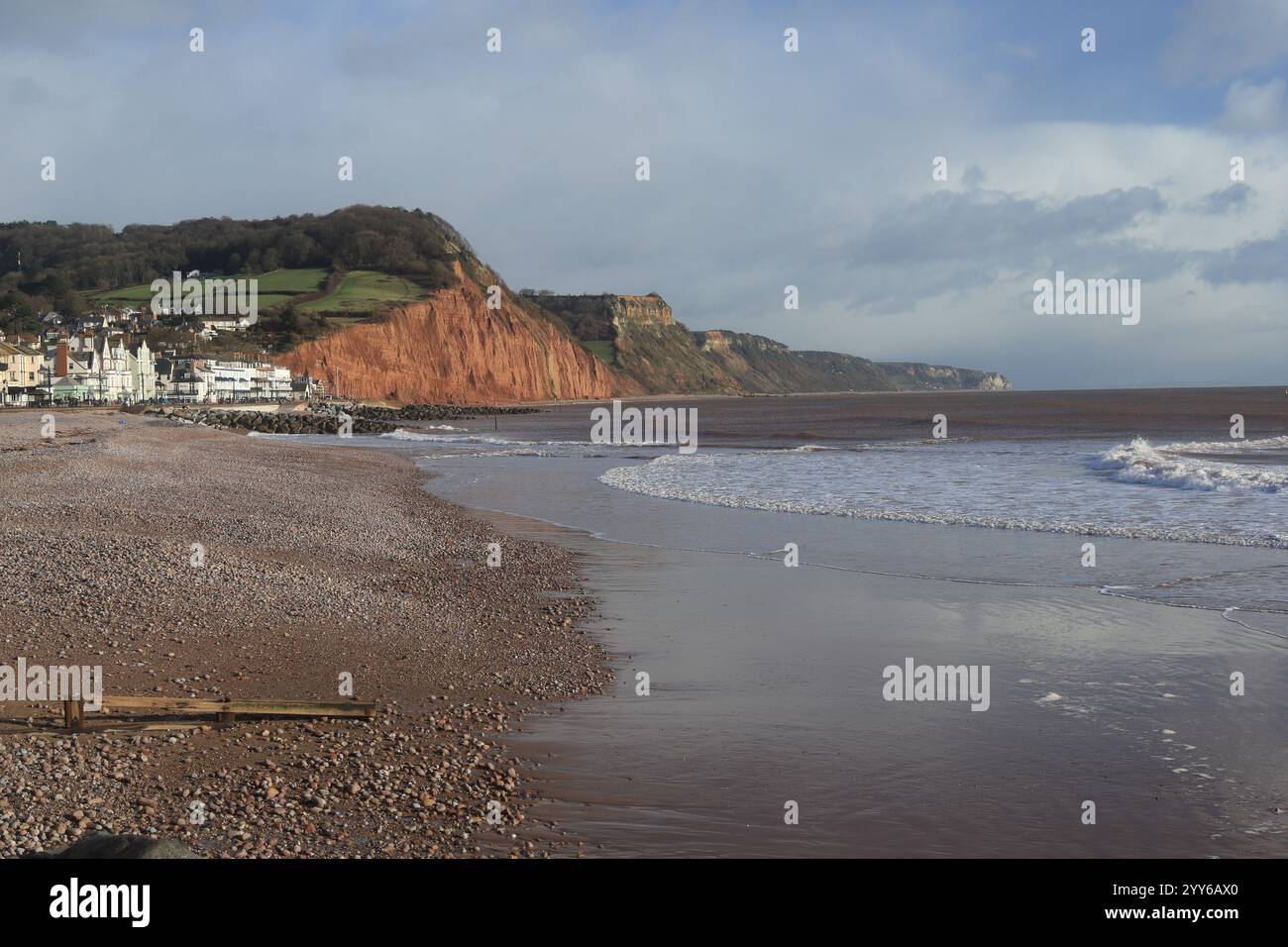 Sidmouth Beach, Looking East, Devon, Angleterre, Royaume-Uni Banque D'Images