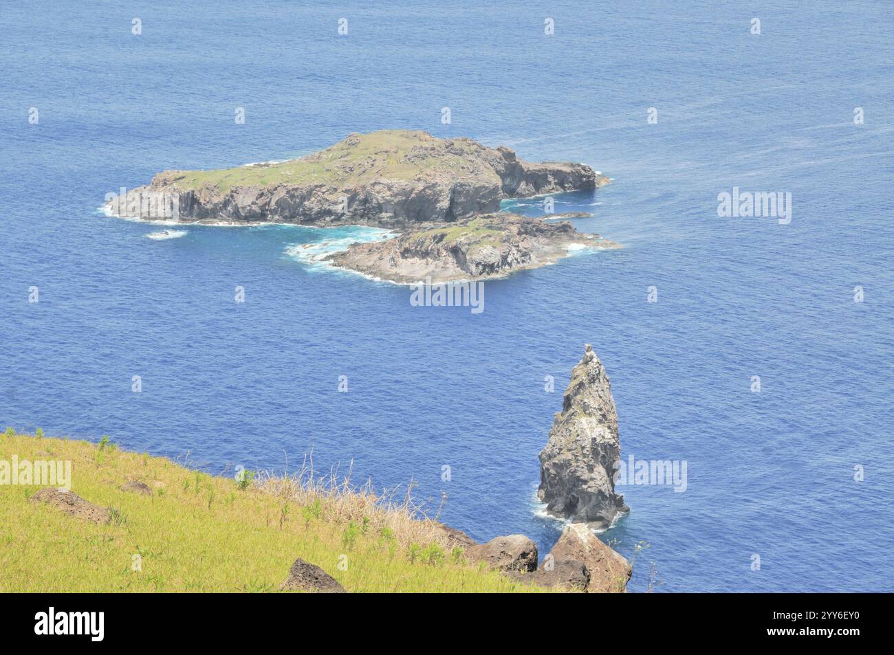 Rapa Nui Motu Nui le plus grand des trois de l'île de Pâques, Chili Banque D'Images