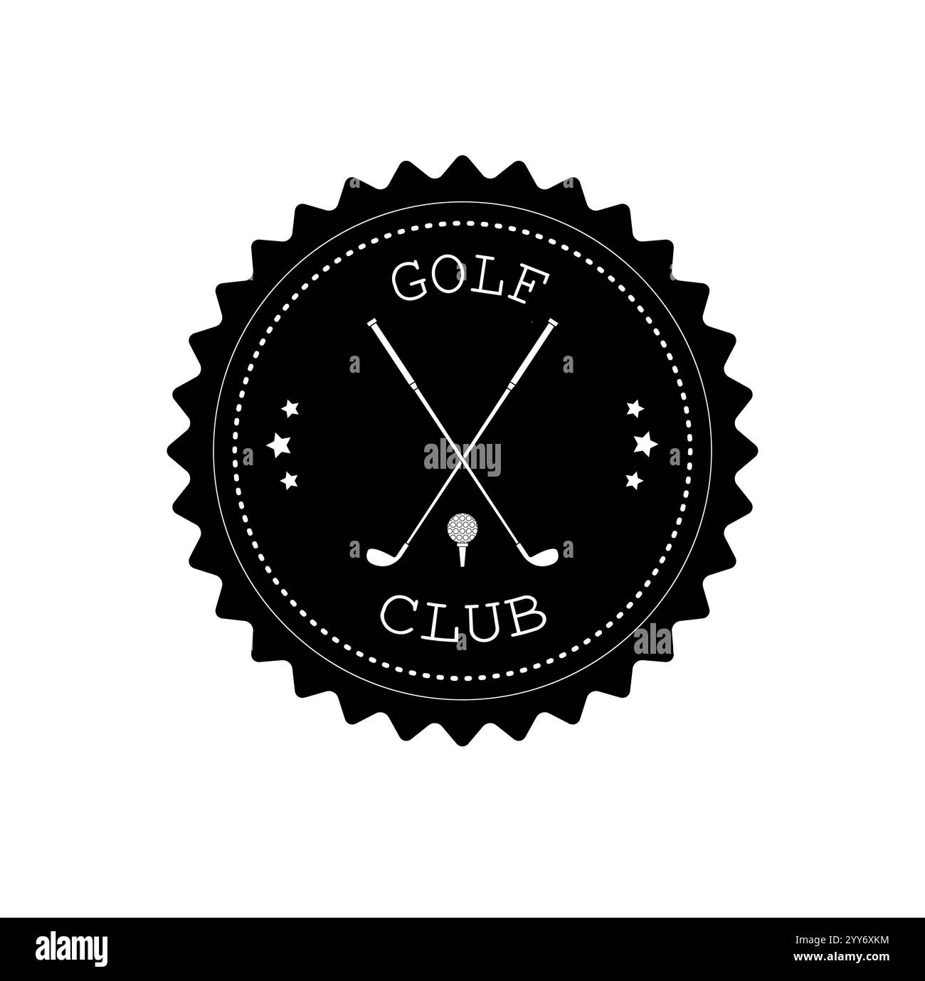 Logo de club de golf rétro plat Vector isolé sur fond blanc Illustration de Vecteur