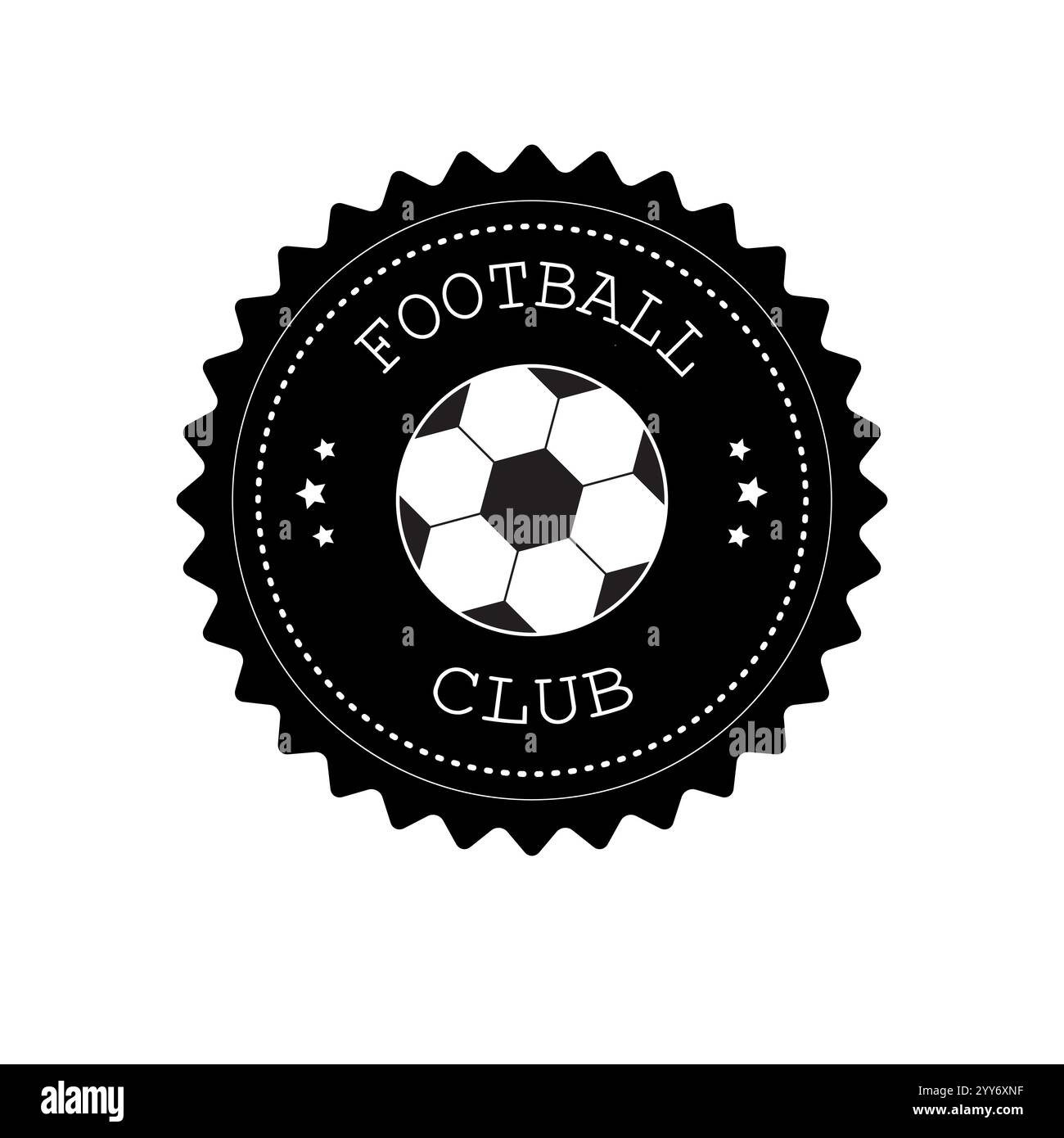 Vector plat rétro logo de football rond isolé sur fond blanc Illustration de Vecteur