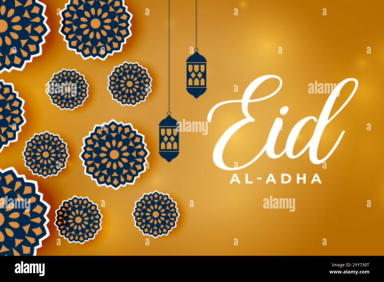 arabe festival eis al adha fond décoratif doré Illustration de Vecteur