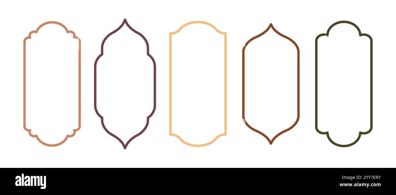 Formes de Ramadan. Architecture indienne. Silhouettes de porte arabe. Illustration vectorielle dans le style oriental Illustration de Vecteur