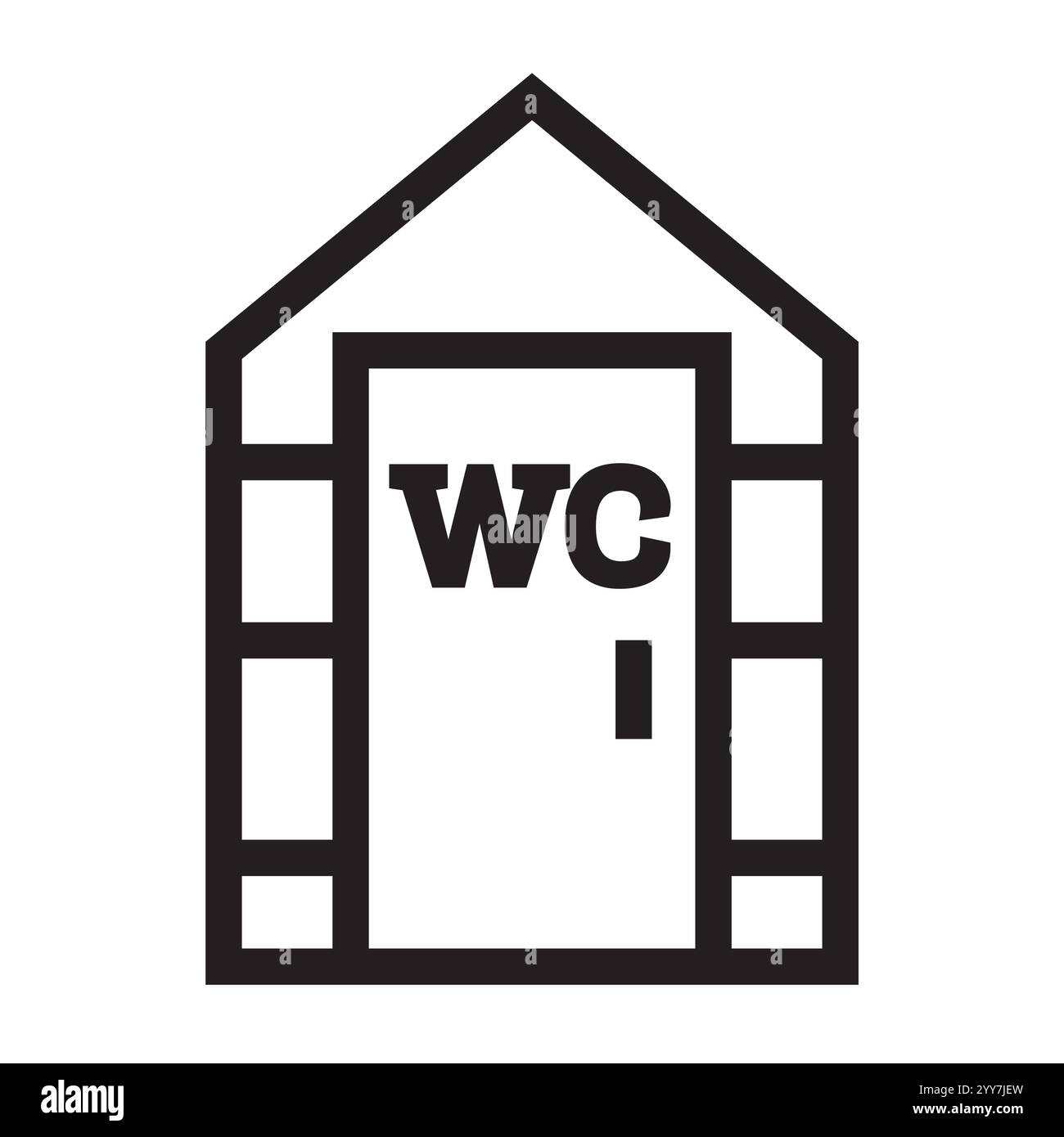 Icône de contour des toilettes publiques. Toilette chimique portative. Illustration vectorielle. Objet isolé sur blanc. Signe de style linéaire pour concept mobile et web. Illustration de Vecteur