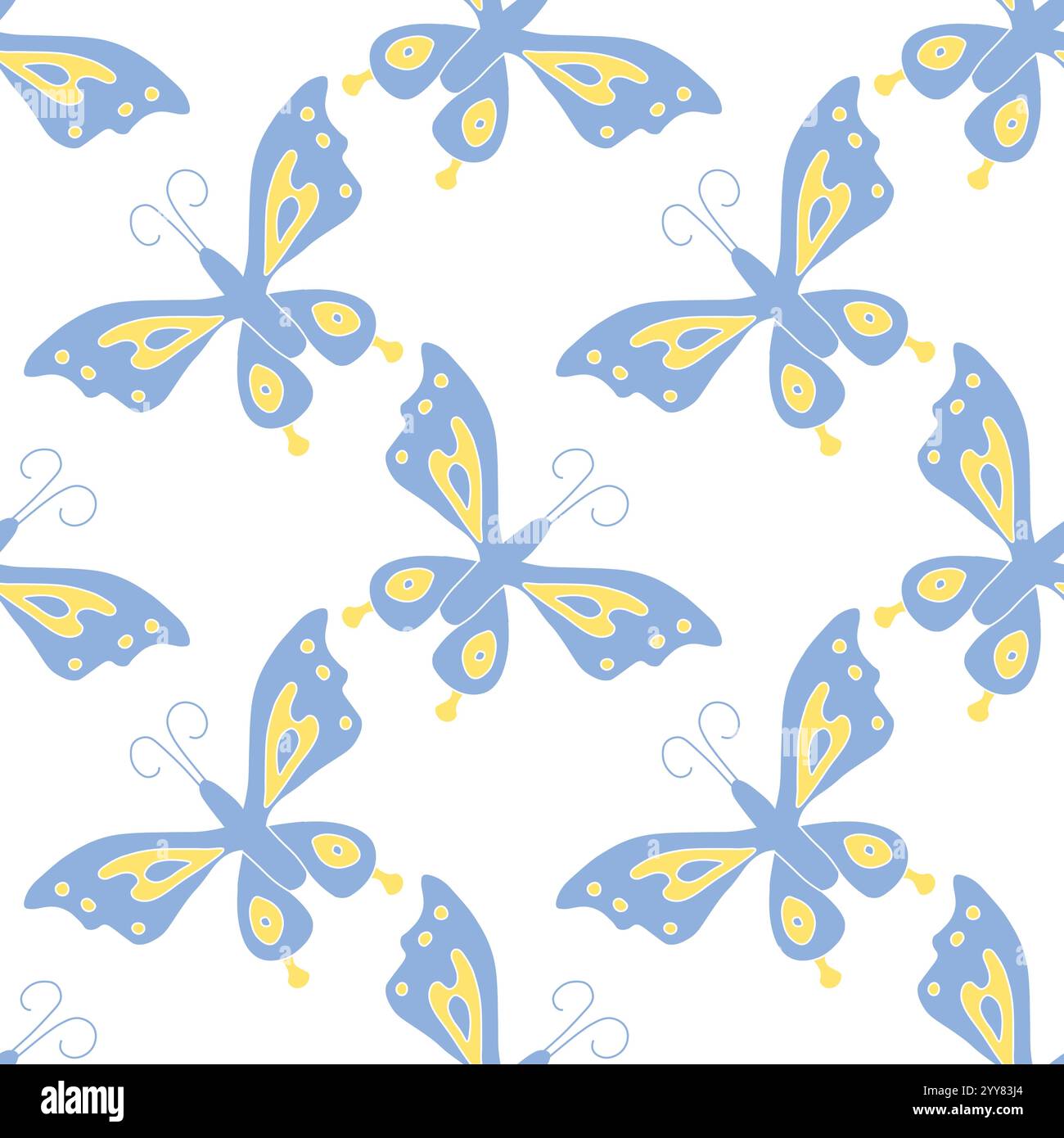 Motif papillon sans couture. ornement avec des papillons. illustration dessinée du ressort Illustration de Vecteur