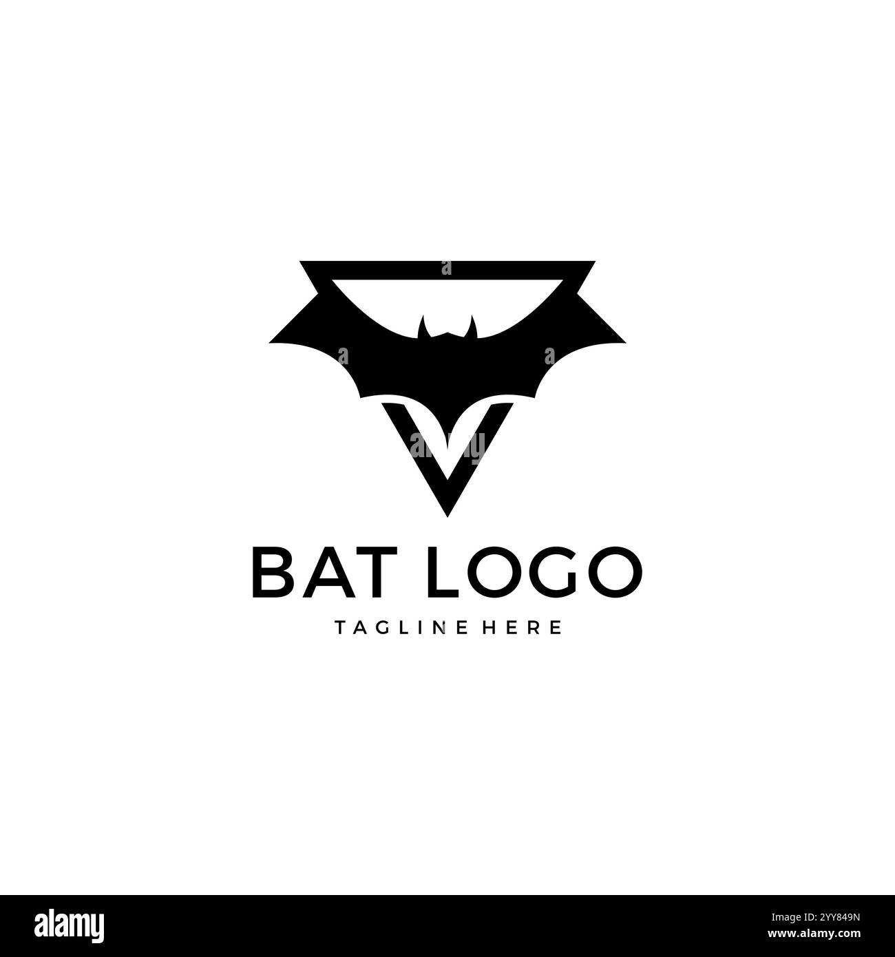 Bat avec vecteur de logo Triangle. Icône de batte Illustration de Vecteur