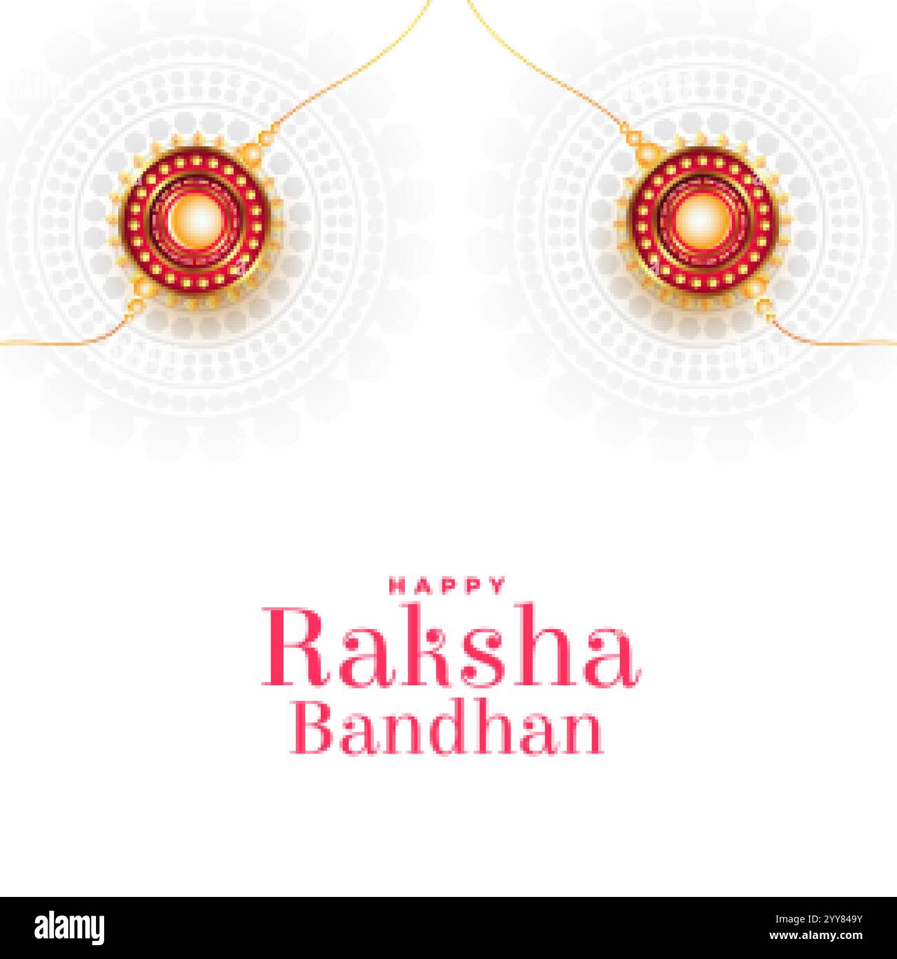raksha bandhan carte de souhaits avec rakhi sur fond blanc Illustration de Vecteur raksha bandhan carte de souhaits avec rakhi sur fond blanc Illustration de Vecteur
