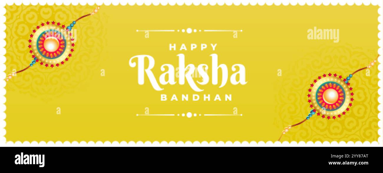 bannière raksha bandhan avec motif rakhi Illustration de Vecteur bannière raksha bandhan avec motif rakhi Illustration de Vecteur