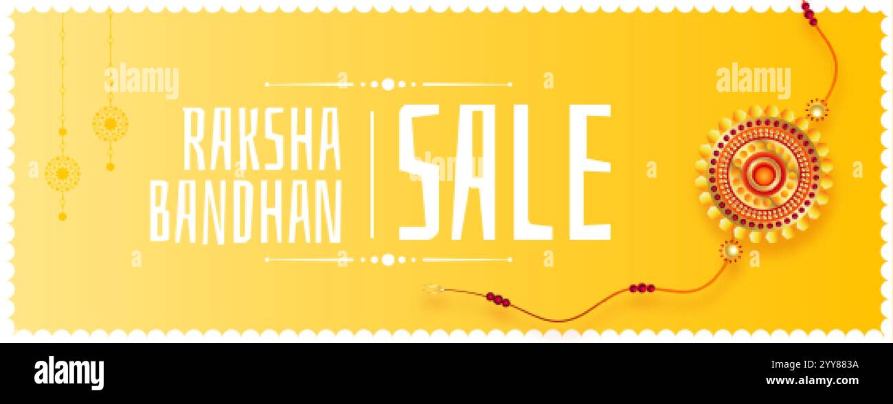 raksha bandhan solde bannière jaune avec design rakhi réaliste Illustration de Vecteur raksha bandhan solde bannière jaune avec design rakhi réaliste Illustration de Vecteur