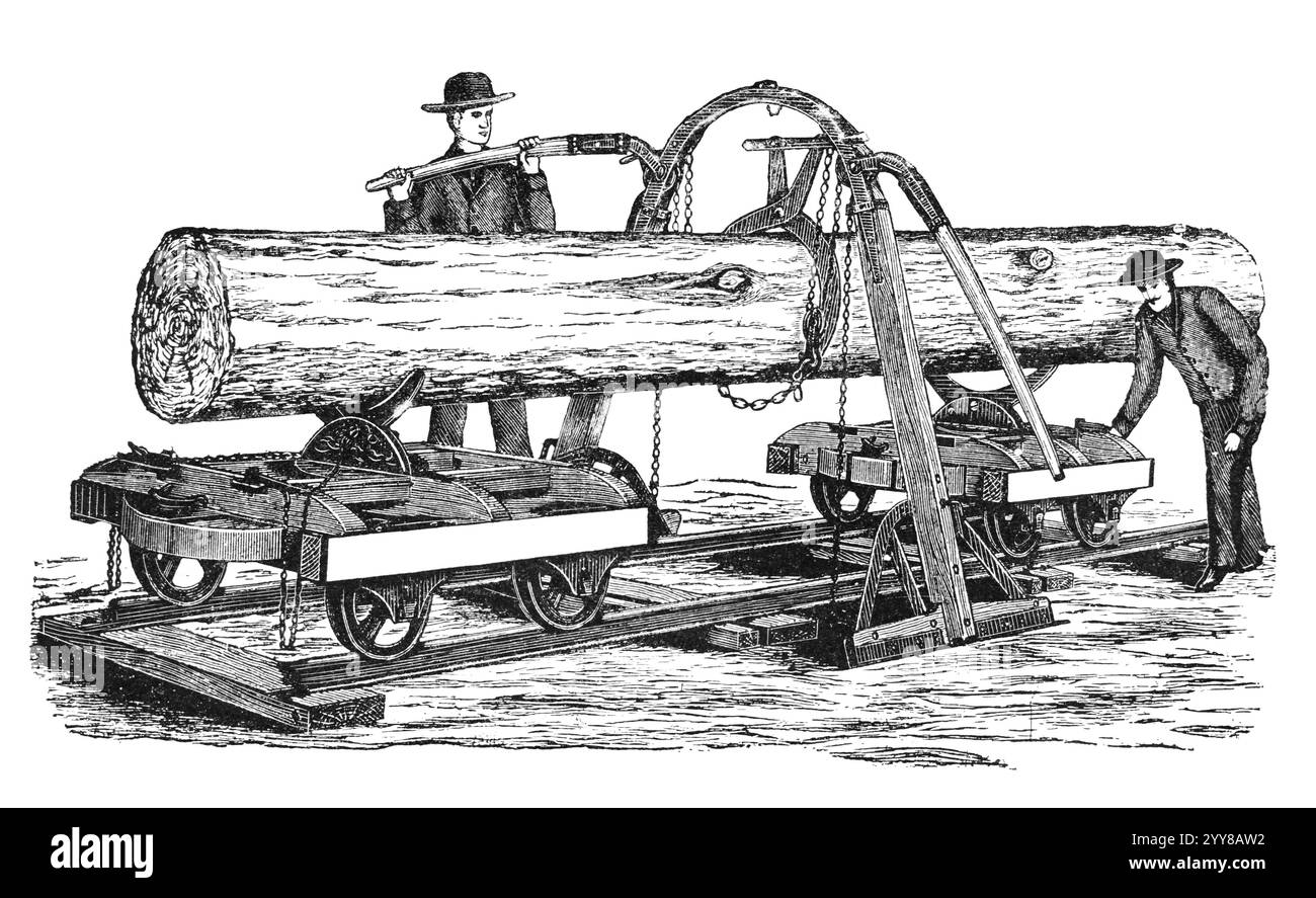 Une gravure d'outils agricoles tirée d'un tirage original de 1897 de 'Agricultural Machinery. Atlas' édité par K.K.Veber Banque D'Images