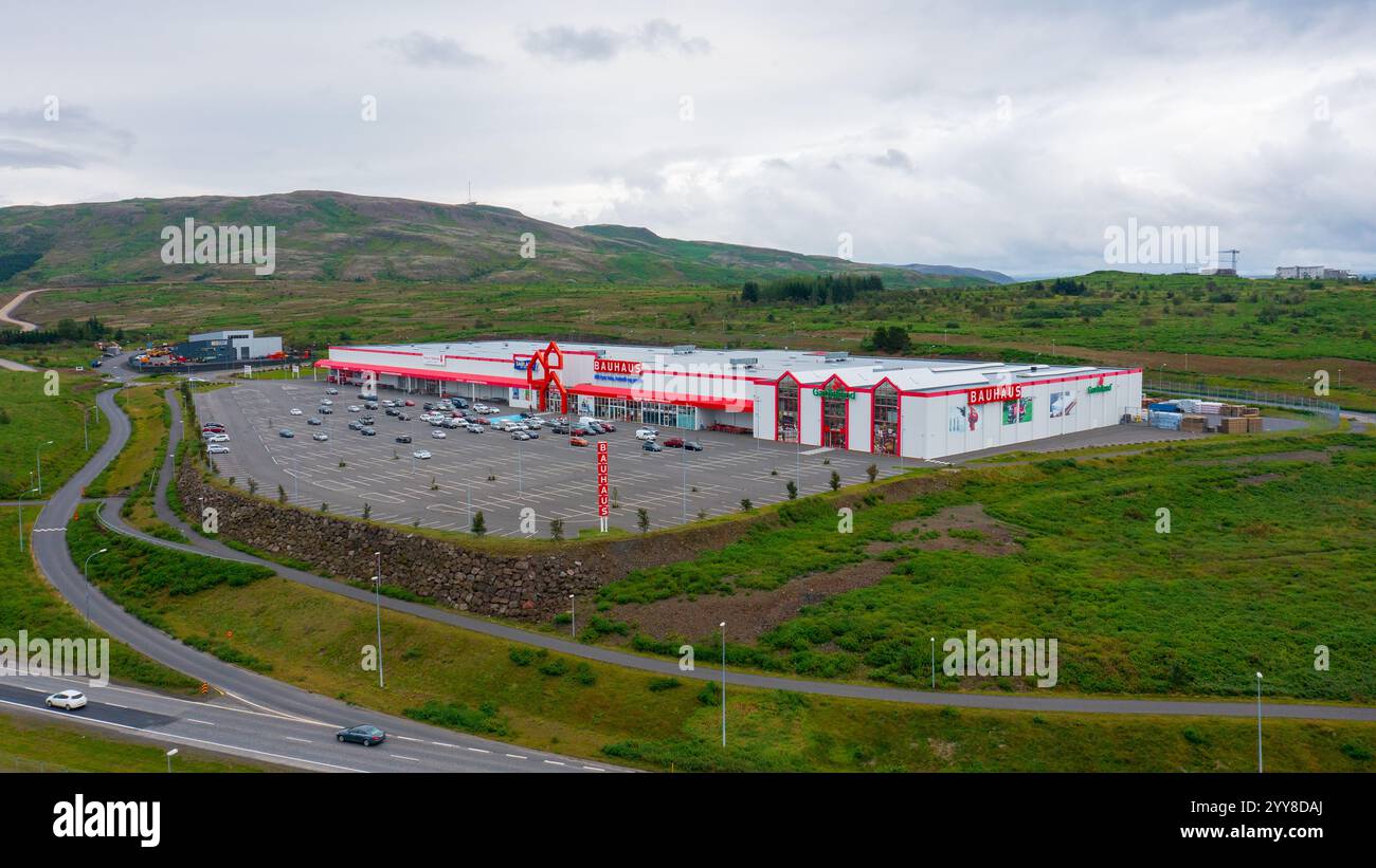 Vue aérienne du grand bâtiment commercial Banque D'Images