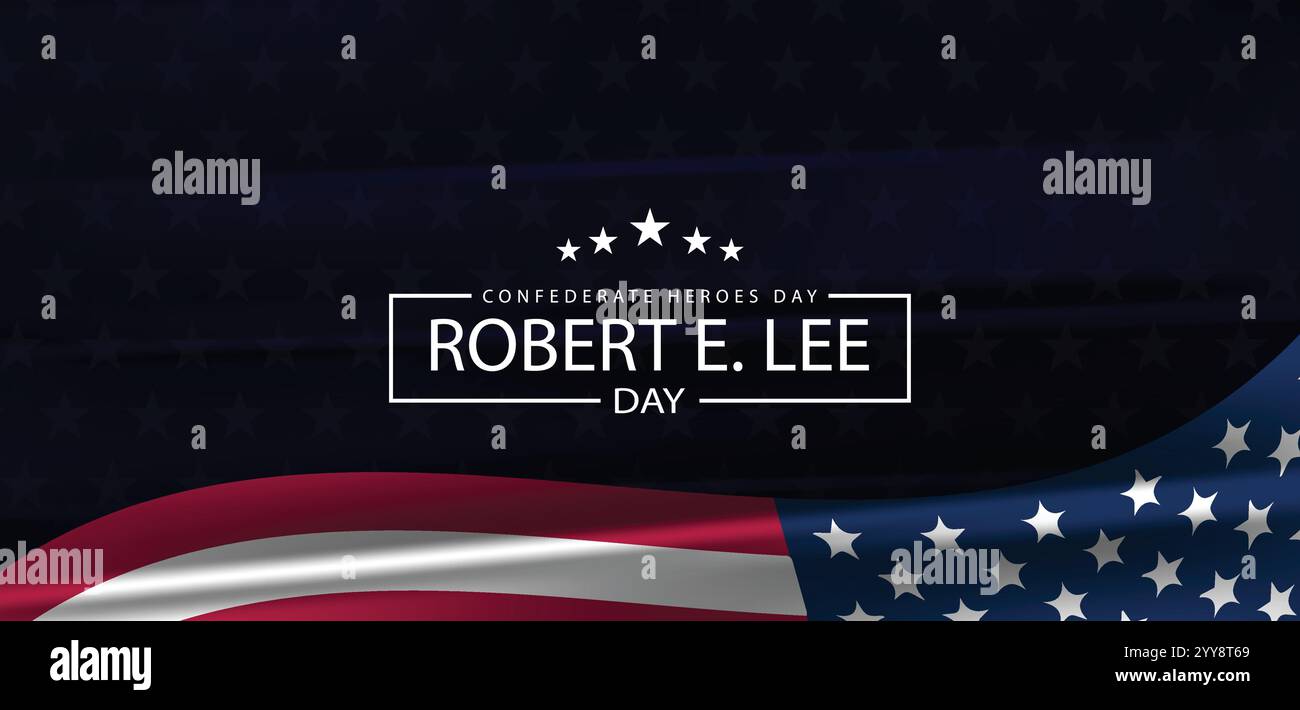 Honorant un général confédéré célébrant l'anniversaire de Robert E. Lees Illustration de Vecteur