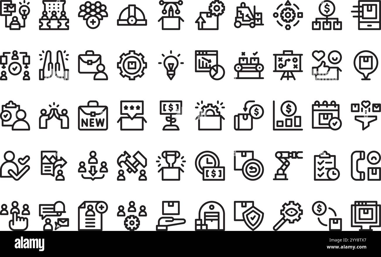 Icônes de gestion des produits Collection d'icônes vectorielles de haute qualité avec contour modifiable. Idéal pour les projets professionnels et créatifs. Illustration de Vecteur