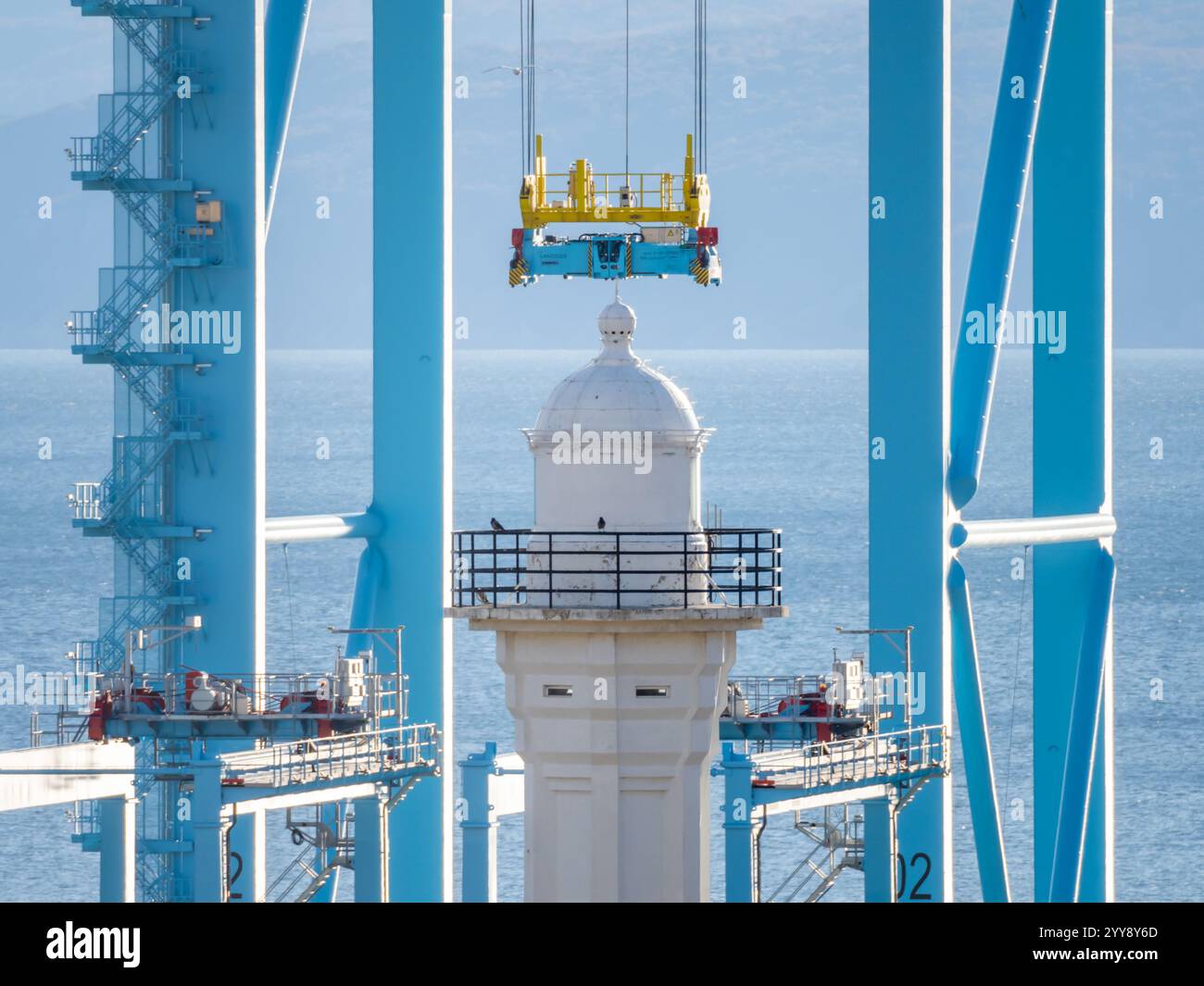 Grues passerelle dans le port de Rijeka Banque D'Images