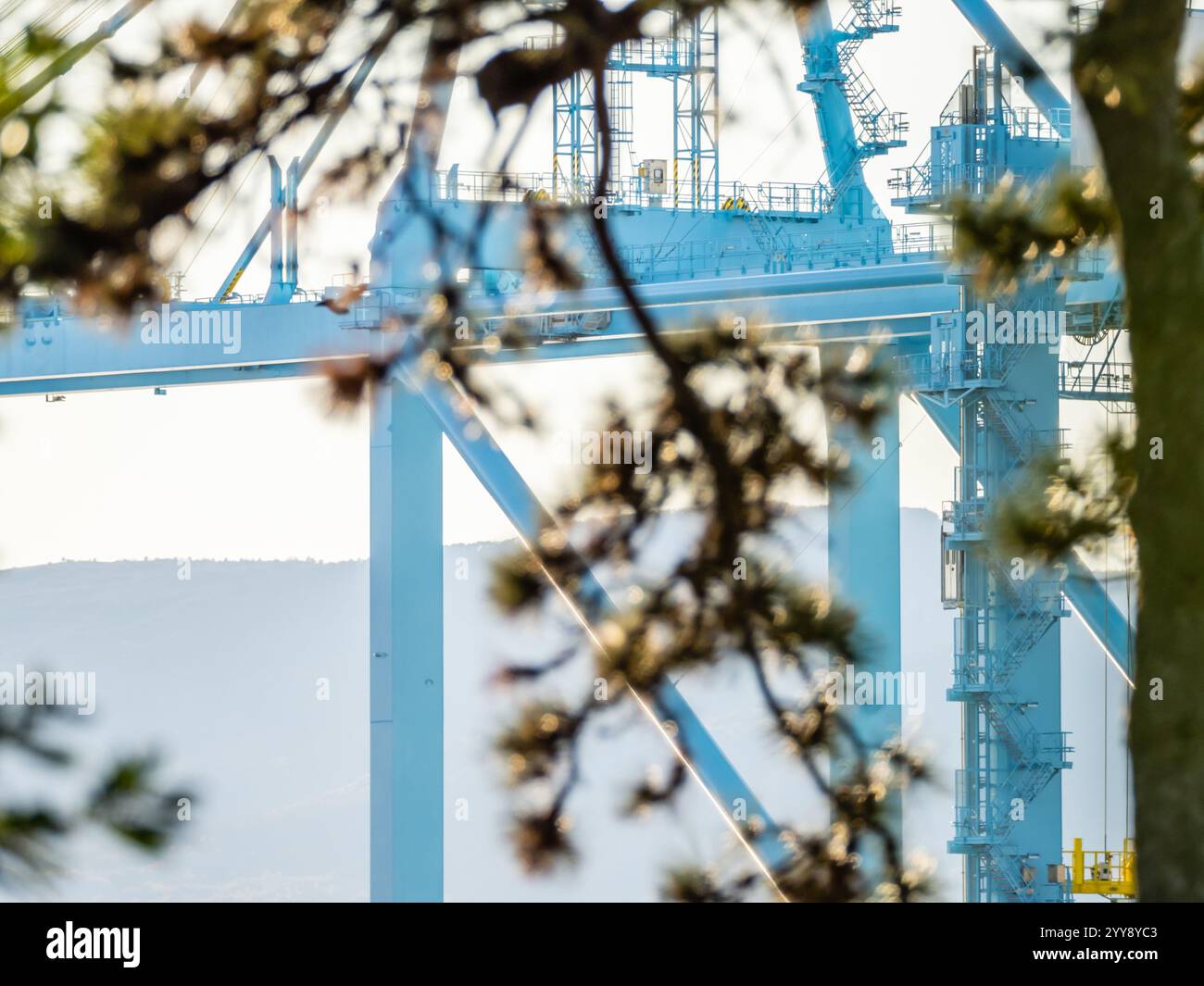 Grues passerelle dans le port de Rijeka Banque D'Images