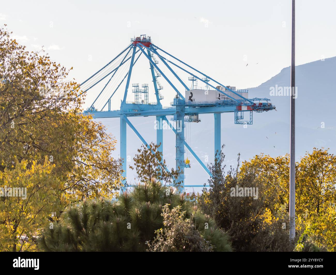 Grues passerelle dans le port de Rijeka Banque D'Images