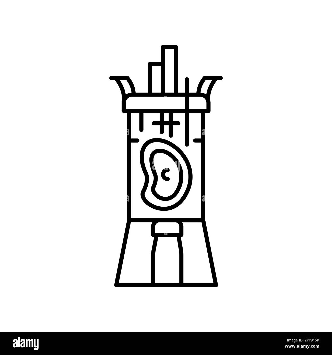 Icône de ligne noire de fermentation microbiologique. Elément isolé par vecteur. Contour modifiable. Illustration de Vecteur