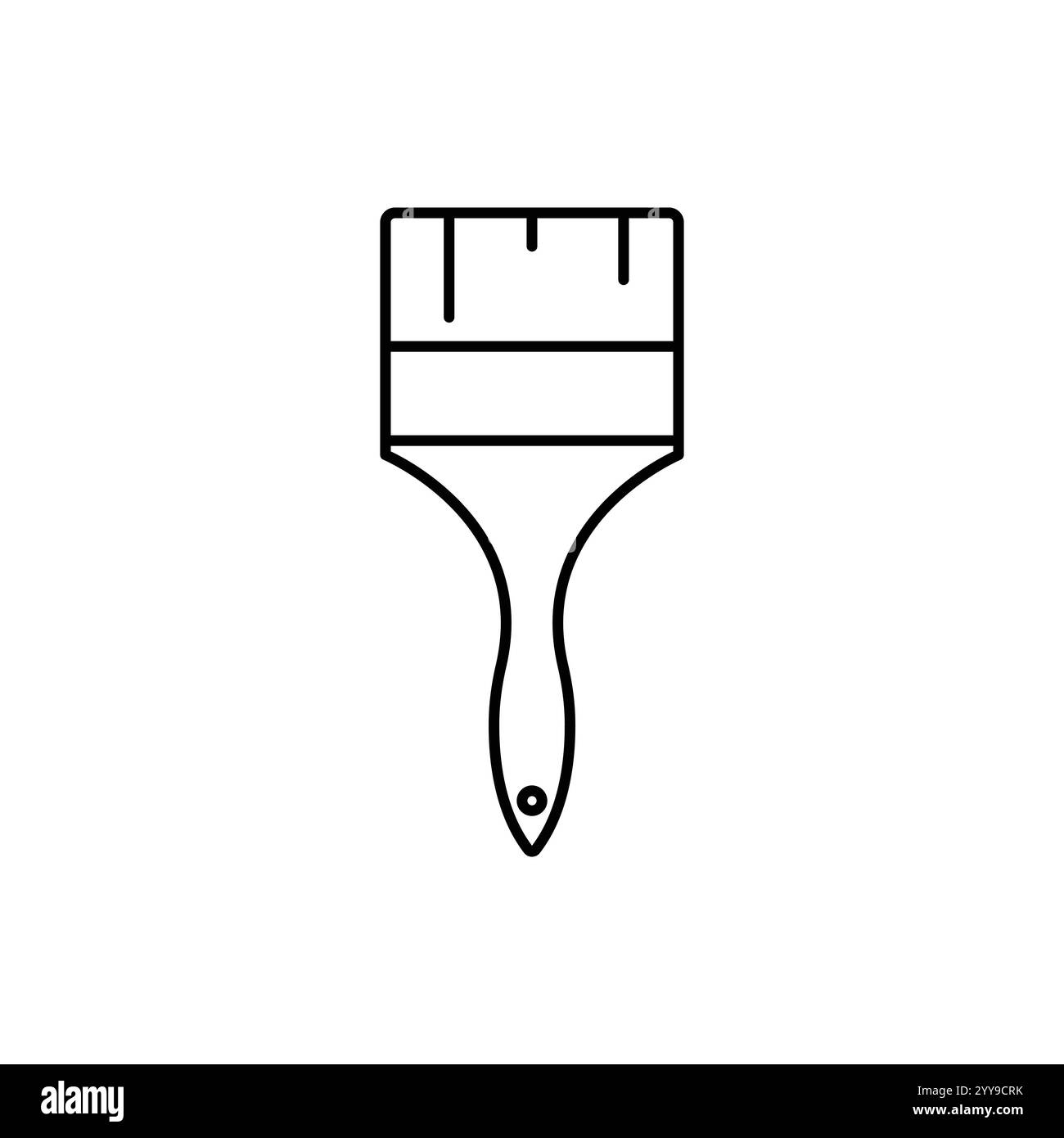 Icône de ligne de pinceau, signe vectoriel de contour, pictogramme de style linéaire isolé sur blanc. Symbole, illustration du logo. Contour modifiable. Illustration de Vecteur