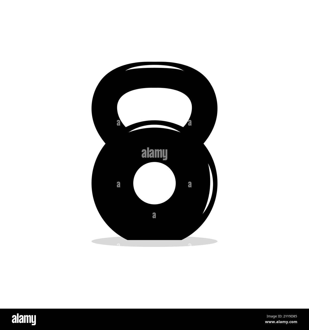 Icône kettlebell. Symbole de sport et de fitness sur fond blanc. Illustration de Vecteur