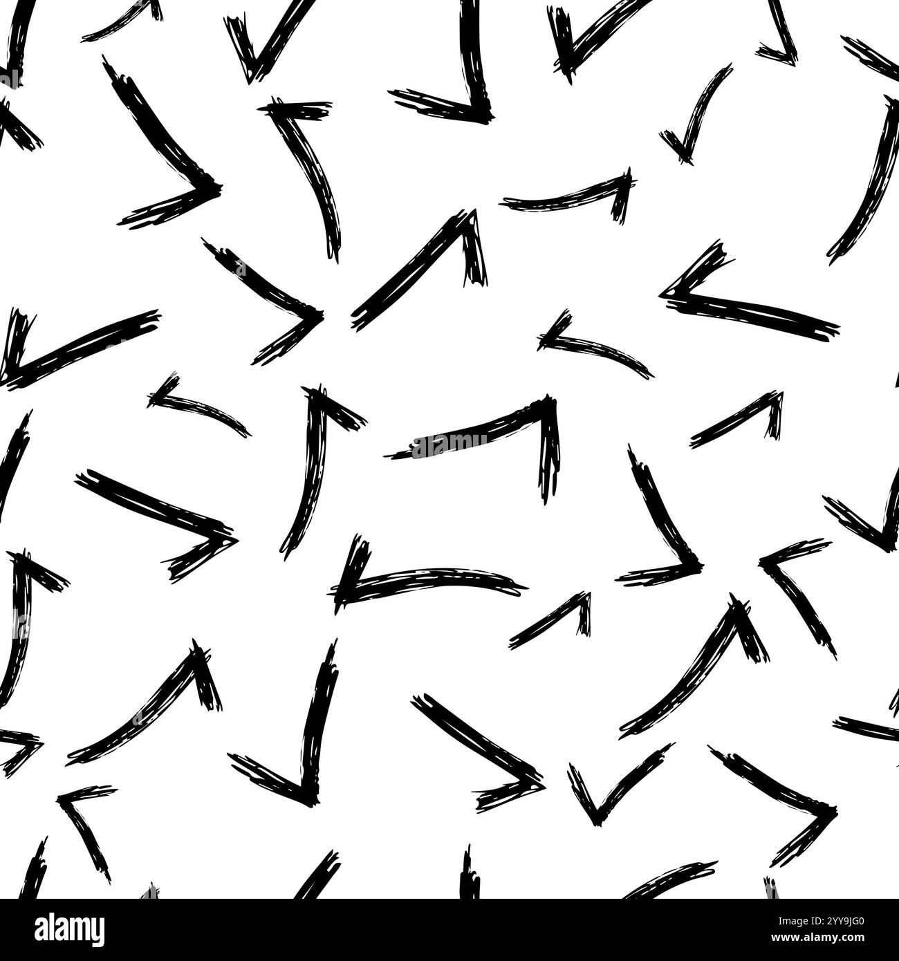 Motif sans couture avec symboles de contrôle dessinés à la main. Symbole de vérification d'esquisse noir sur fond blanc. Illustration vectorielle Illustration de Vecteur