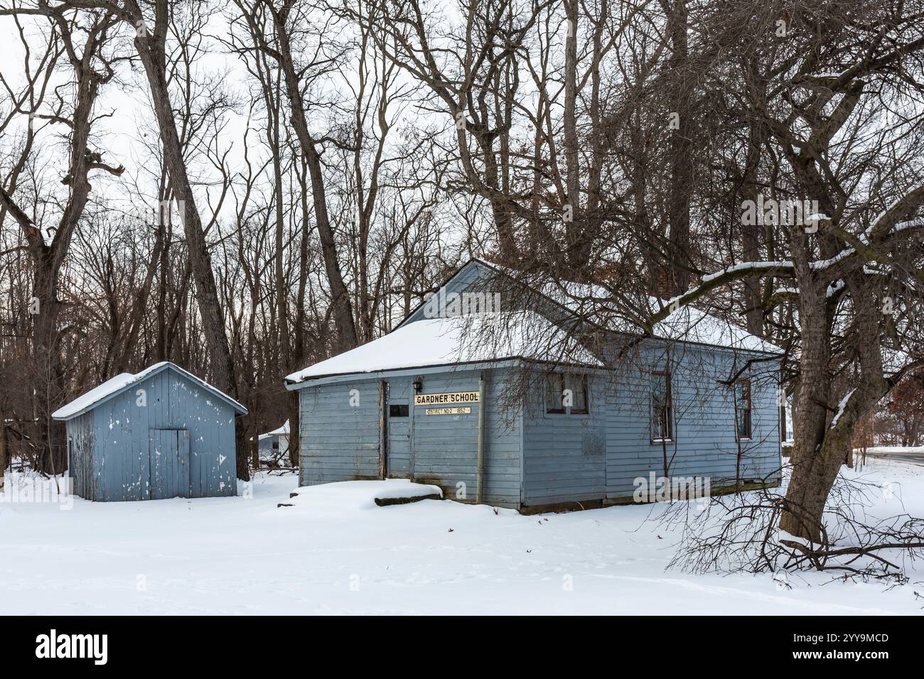 Gardner School, une école d'une pièce fondée en 1852 près de Centreville, Michigan, États-Unis Banque D'Images