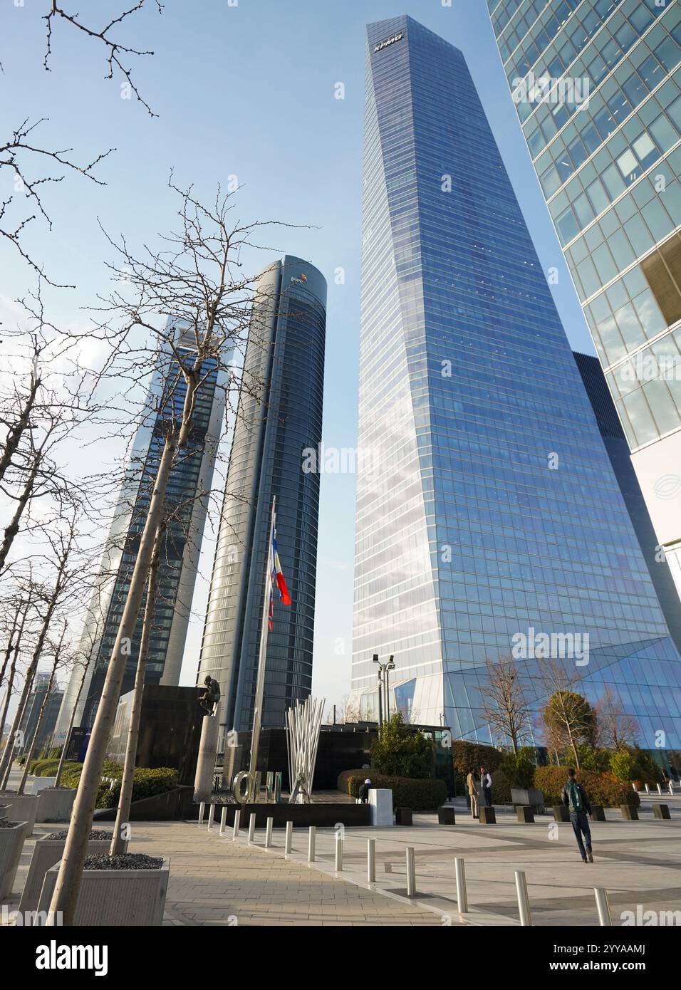 Torre de cristal, Torre Emperador Castellana, tour Cepsa, gratte-ciel dans le quartier des affaires du Paseo de la Castellana, Madrid, Espagne Banque D'Images