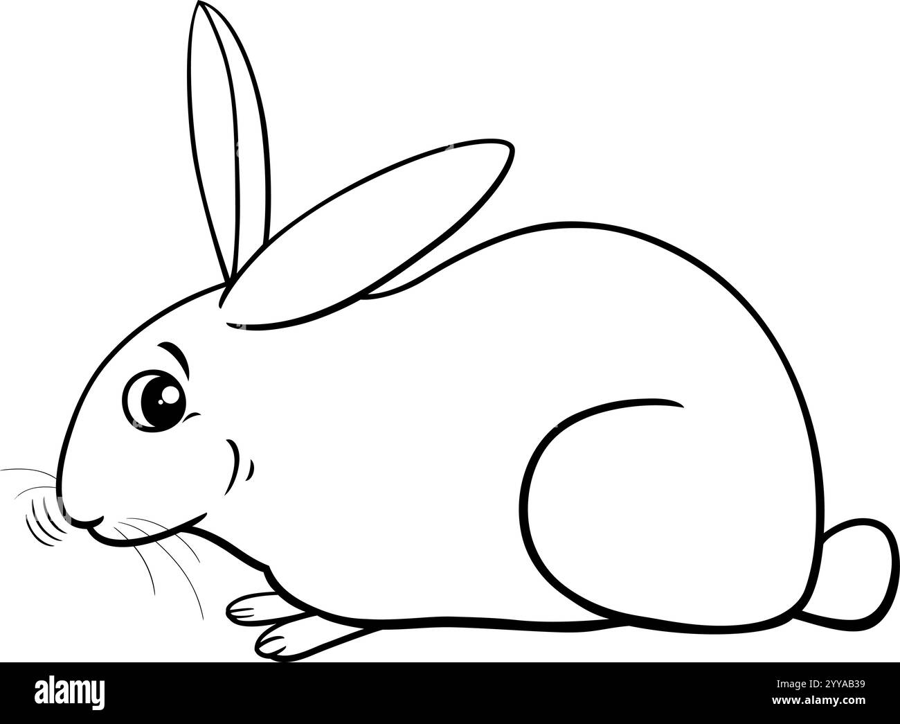 Illustration de bande dessinée de lapin blanc miniature à colorier de caractère animal comique Illustration de Vecteur