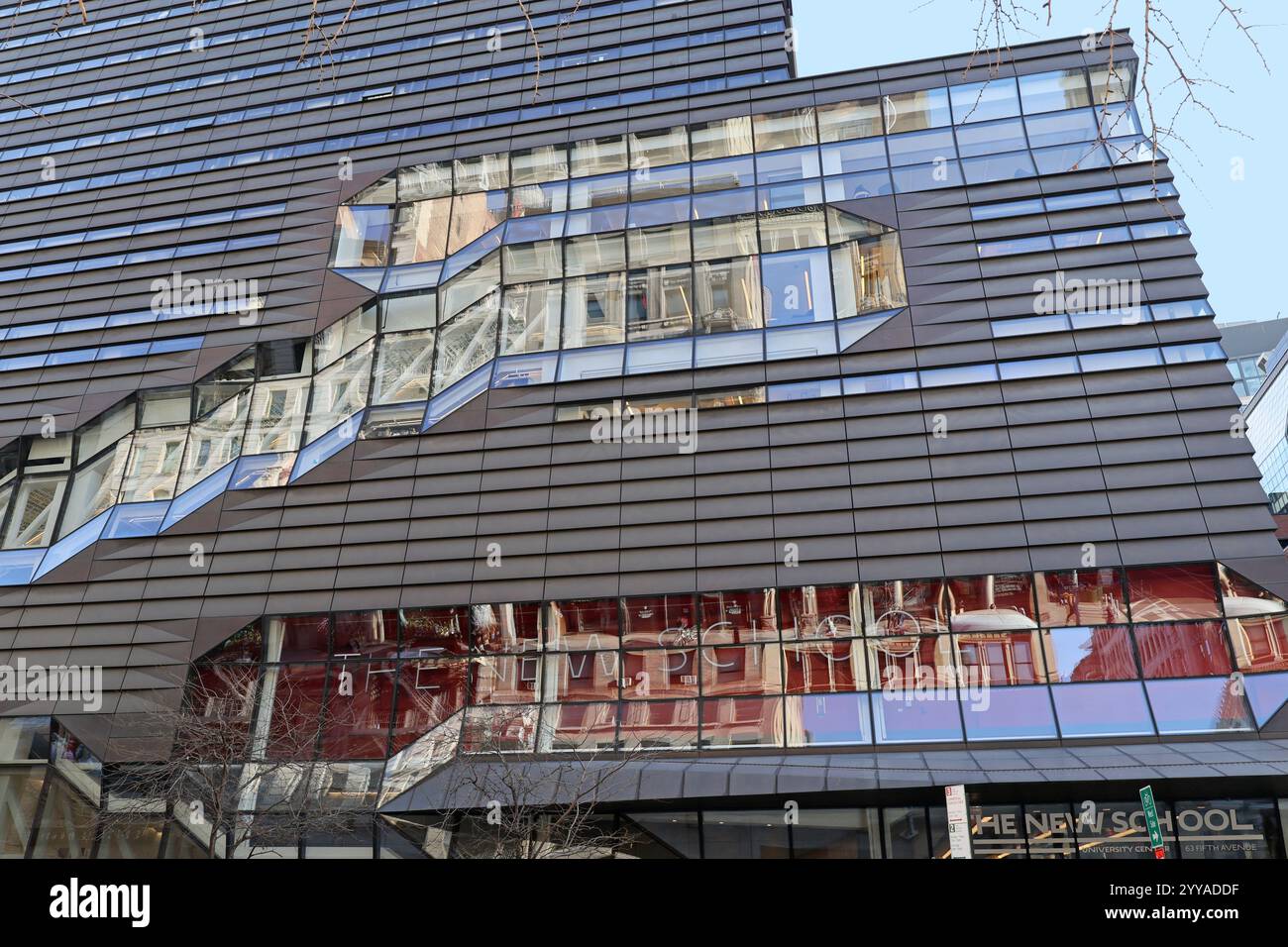 Bâtiment du Centre universitaire de la Nouvelle école sur la Cinquième Avenue Banque D'Images