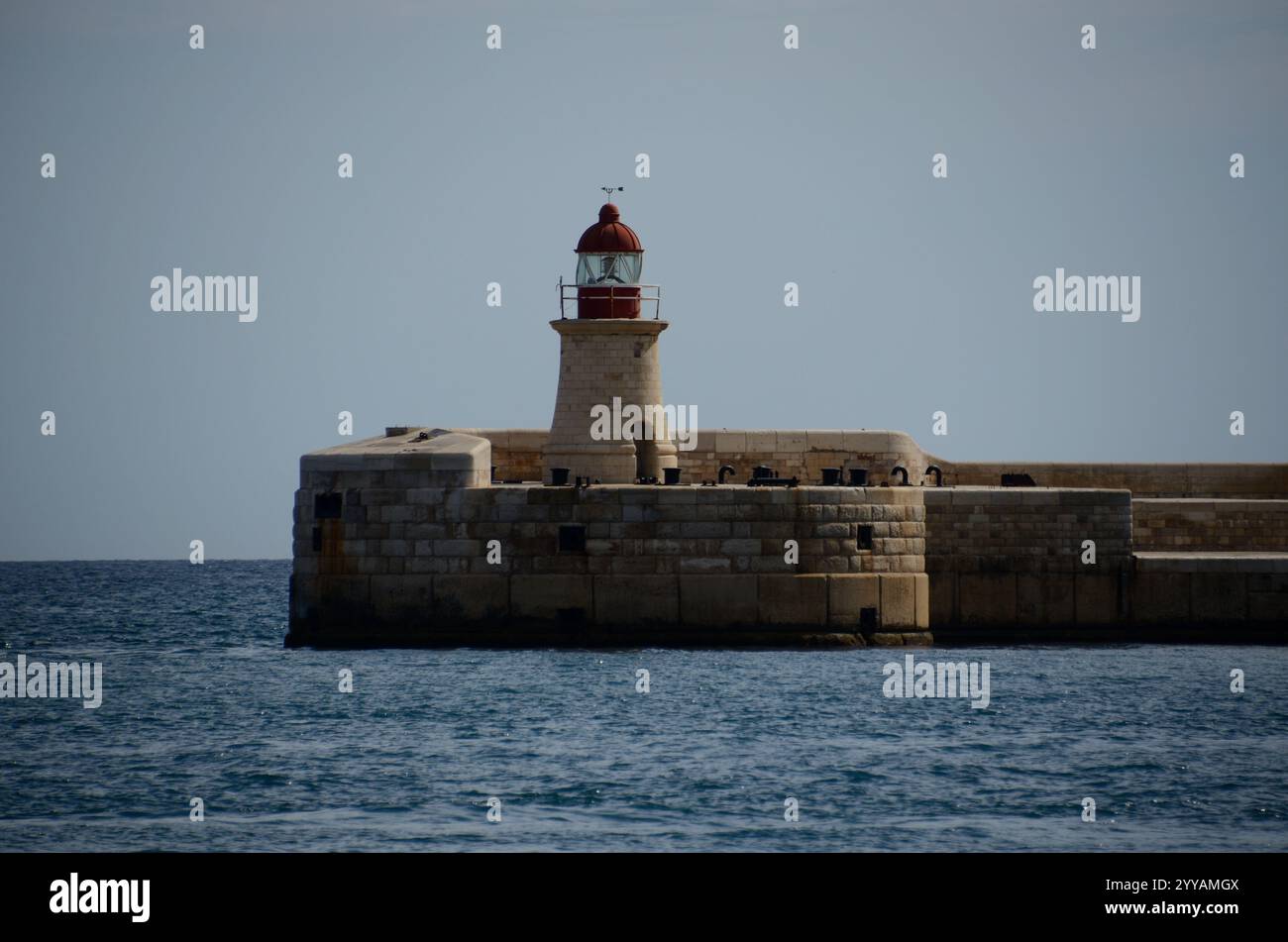 Ricasoli East Breakwater vue depuis Fort Saint Elmo, la Valette, Malte, Europe Banque D'Images