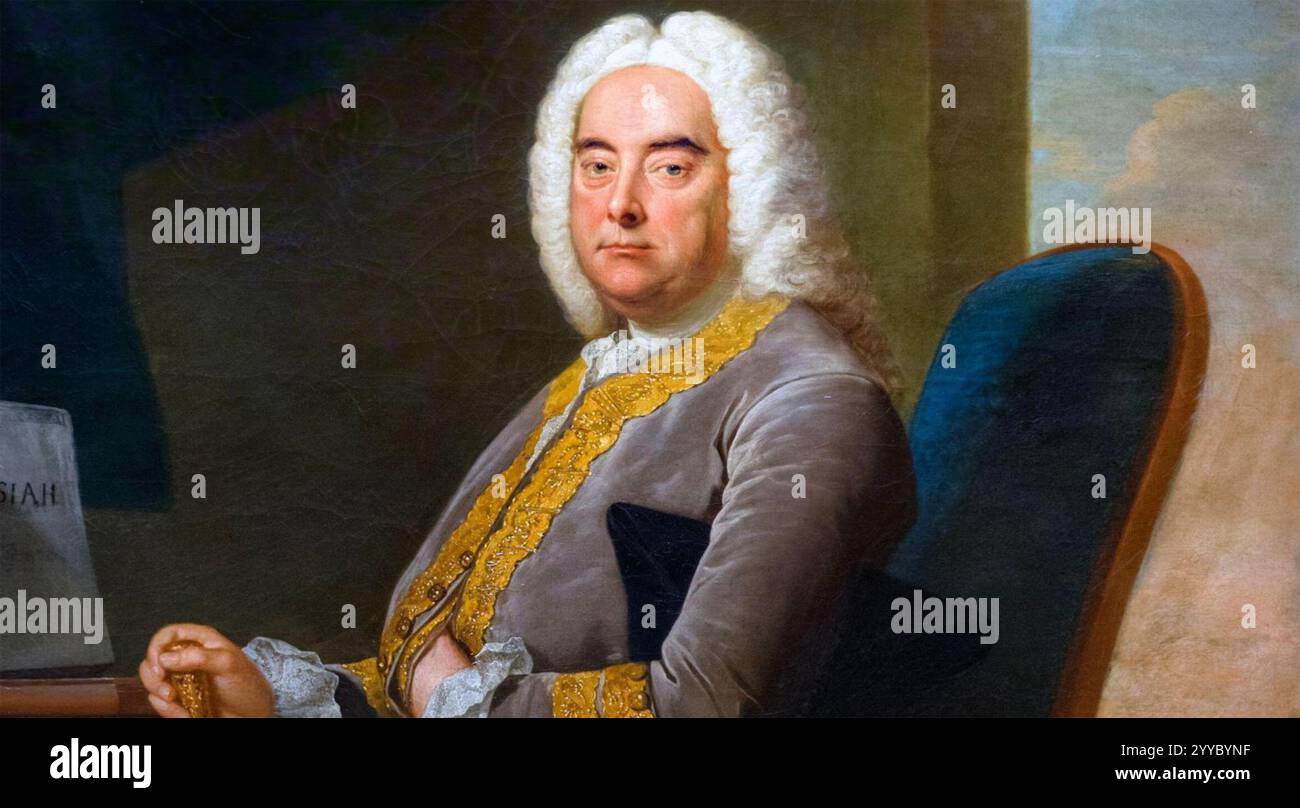 GEORGE FRIDERIC HANDEL (1685-1759) compositeur germano-britannique. Détail du portrait de Thomas Hudson en 1756 Banque D'Images