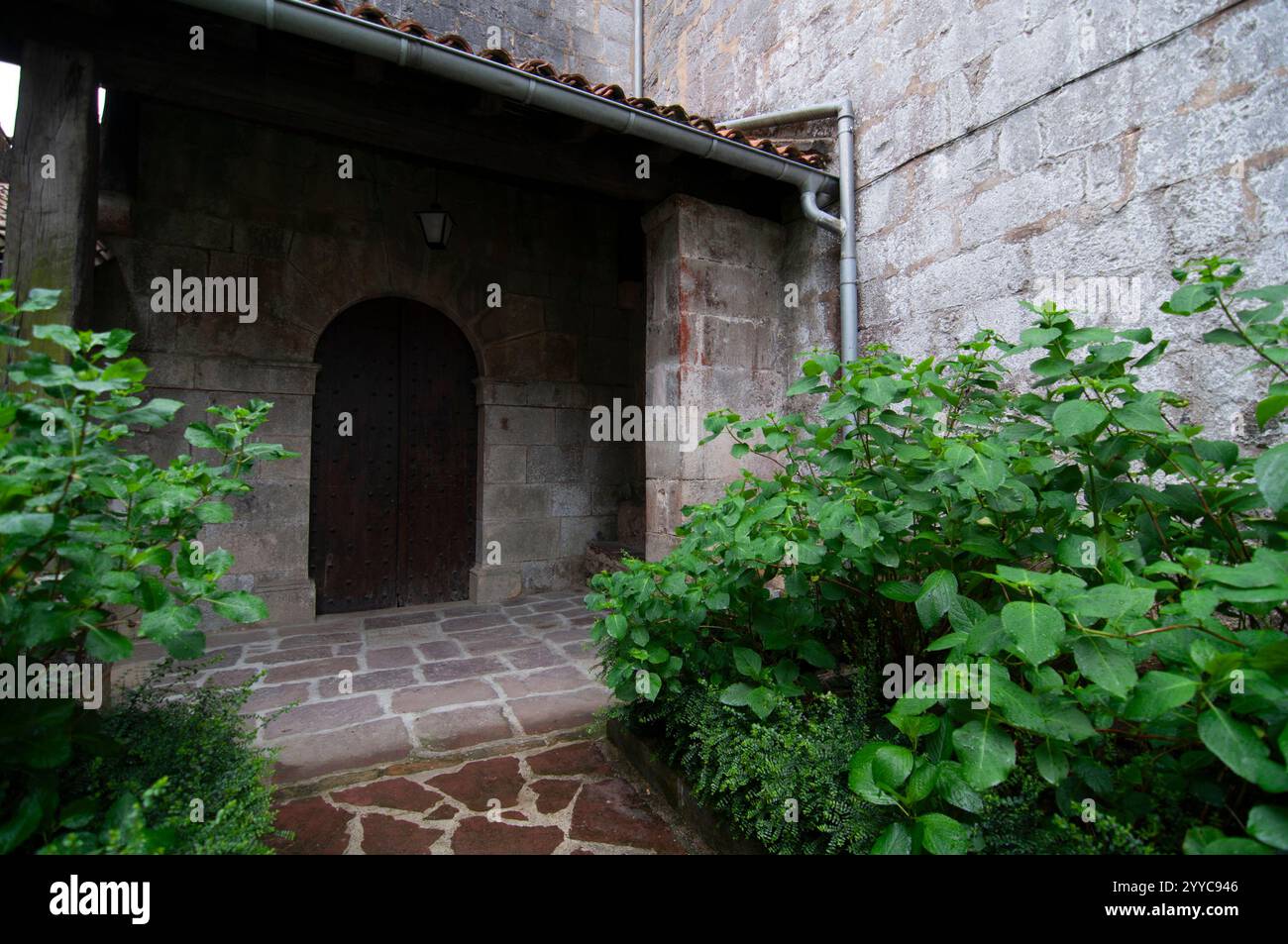 Église San Esteban de Bera. De Bidasoa. Navarre. Espagne Banque D'Images