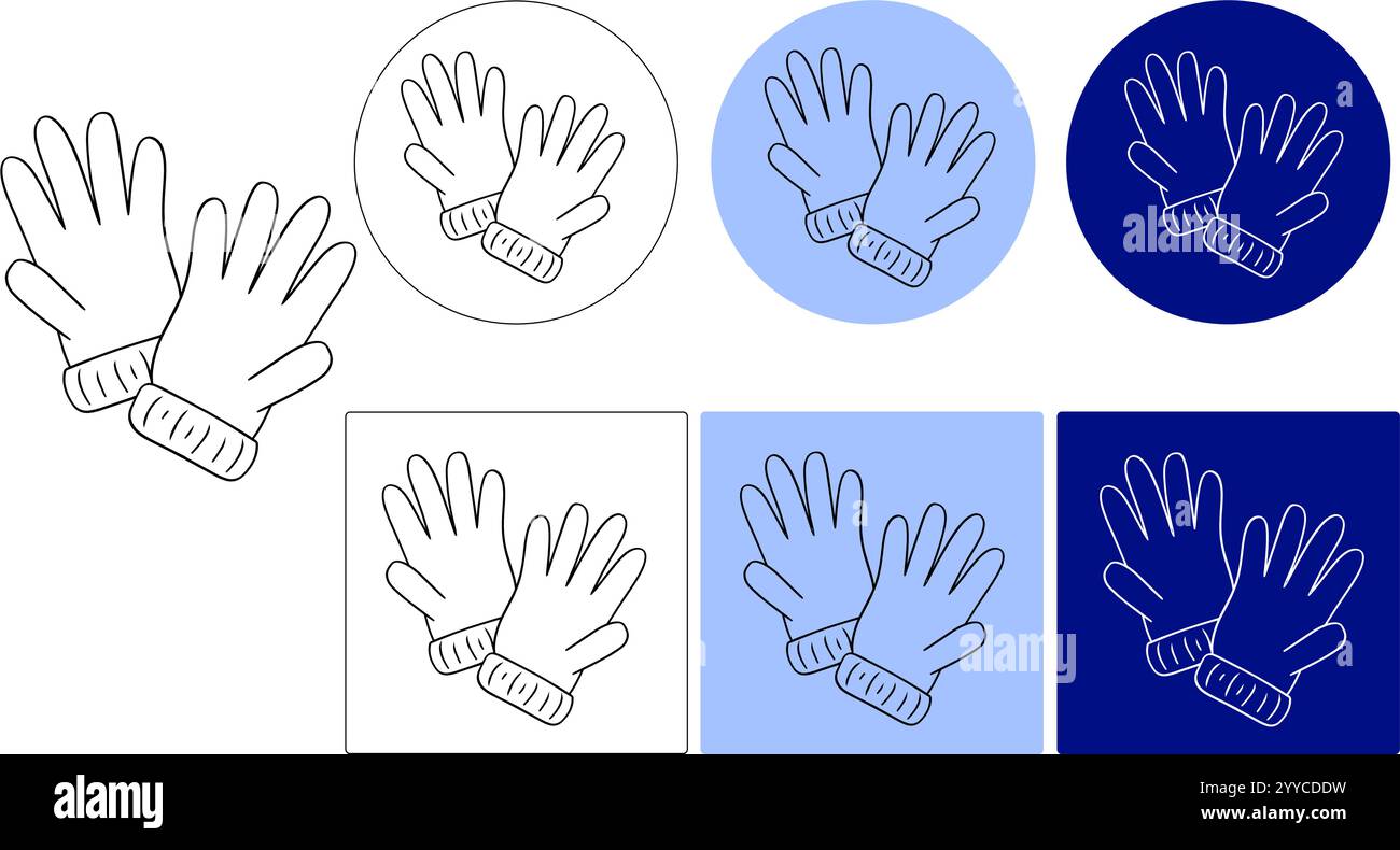 Pompier Gloves icône de logo vectoriel de ligne graphique. signe de style linéaire pour le concept mobile et la conception web. Icône vectorielle de contour de gants résistants à la chaleur. Symb Illustration de Vecteur