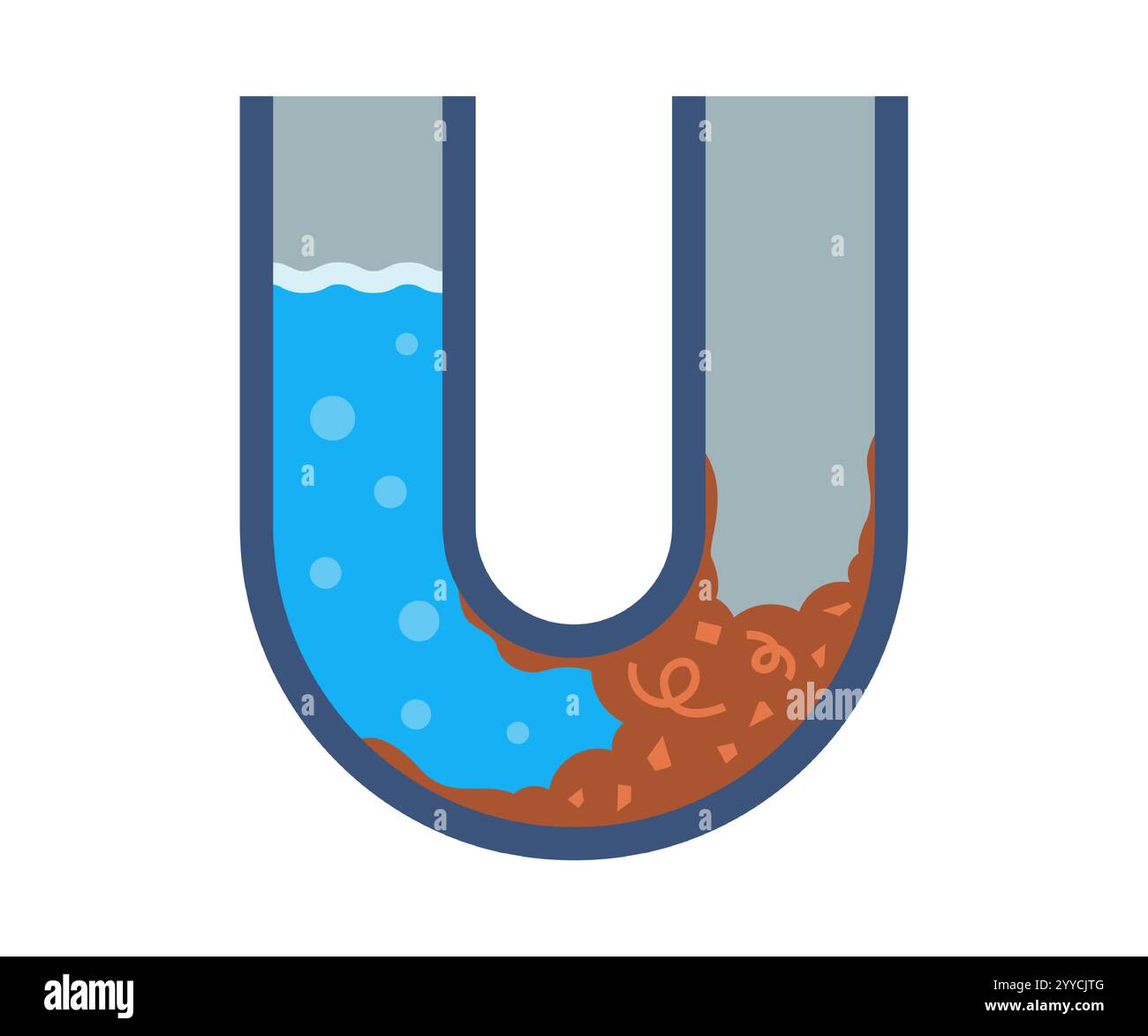 obstruction infranchissable dans une conduite d'eau. obstruction par l'eau. Illustration de Vecteur