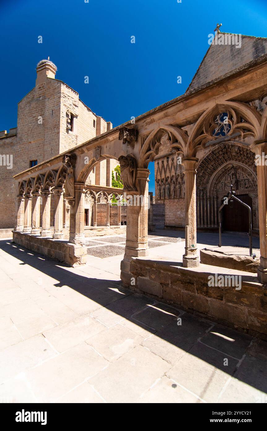 Santa Maria la Real chuch. Olite village médiéval. Navarre. Espagne. Europe Banque D'Images
