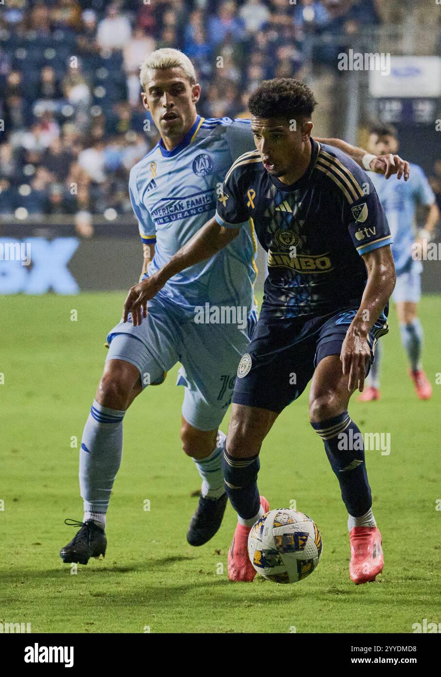 CHESTER, PA, États-Unis - 28 SEPTEMBRE 2024 : MLS match entre Philadelphia Union et Atlanta United FC au Subaru Park. ***USAGE ÉDITORIAL SEULEMENT*** Banque D'Images