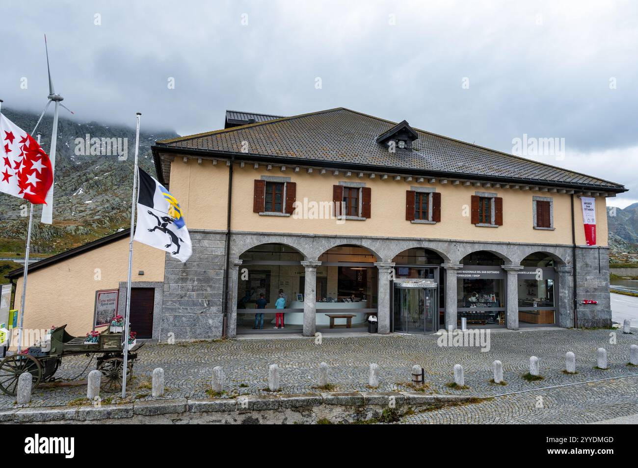 Gotthardo, Suisse- 21 septembre 2024 ; le musée national suisse San Gottardo dans les Alpes suisses. Banque D'Images