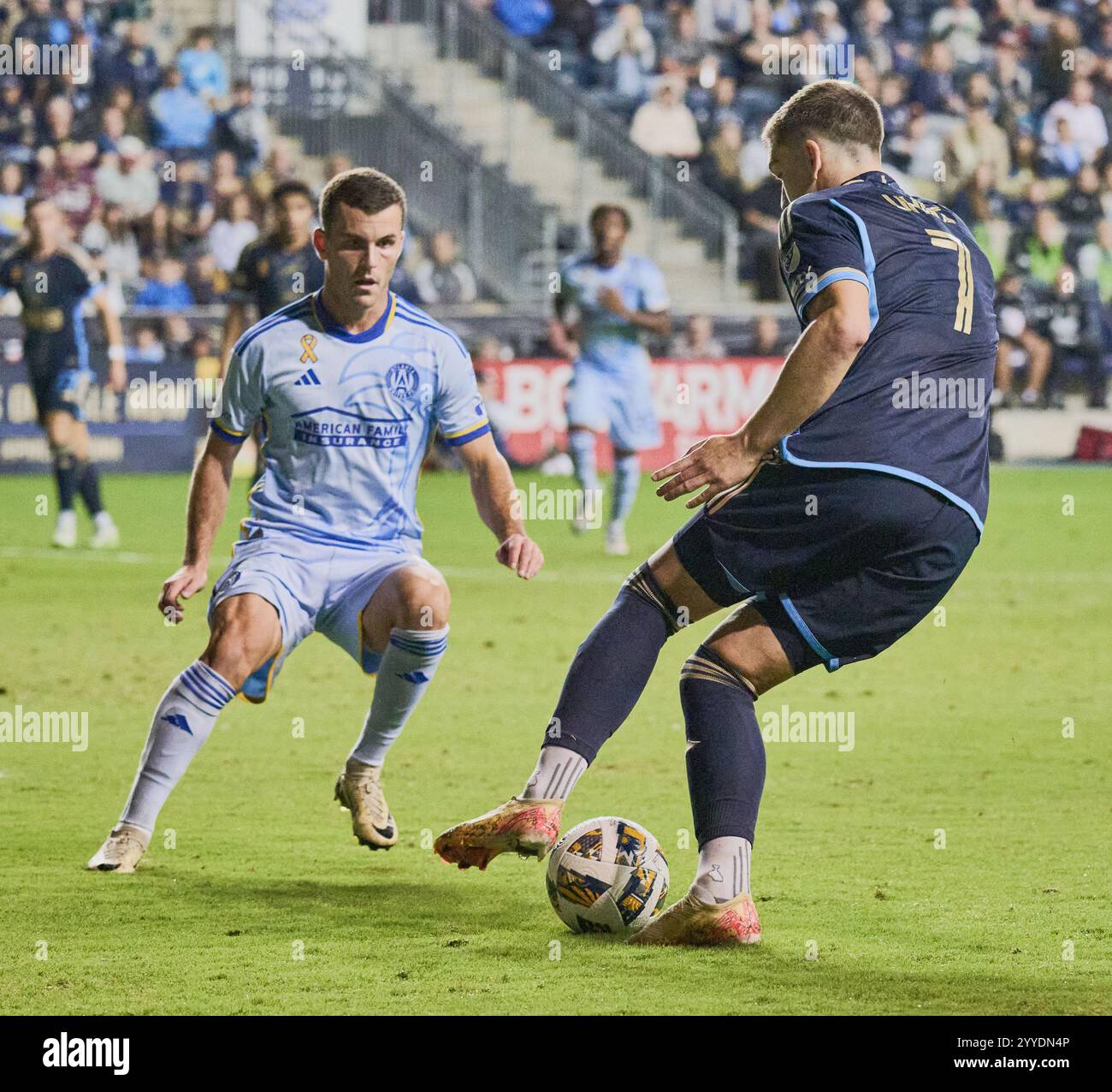 CHESTER, PA, États-Unis - 28 SEPTEMBRE 2024 : MLS match entre Philadelphia Union et Atlanta United FC au Subaru Park. ***USAGE ÉDITORIAL SEULEMENT*** Banque D'Images