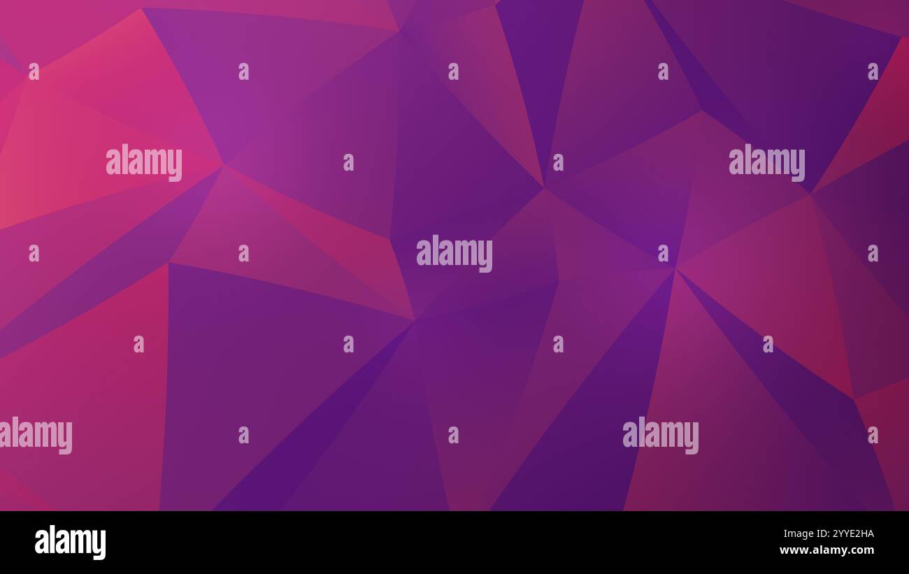 Fond de motif vectoriel de polygone violet et rose avec dégradé de couleur. Abstrait plein cadre 3D triangulaire bas poly style fond avec espace de copie. Banque D'Images