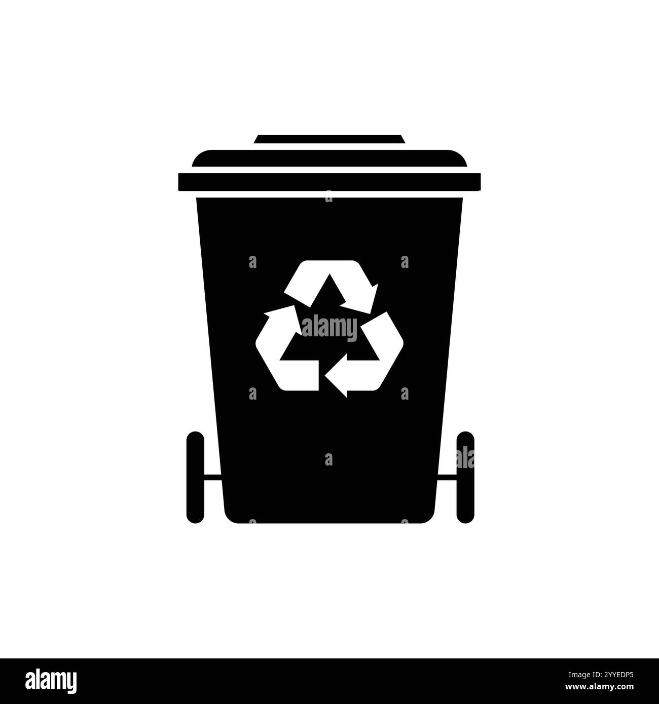 Icône de corbeille avec panneau de recyclage. Poubelle ou panier avec symbole de recyclage. Illustration vectorielle. Illustration de Vecteur