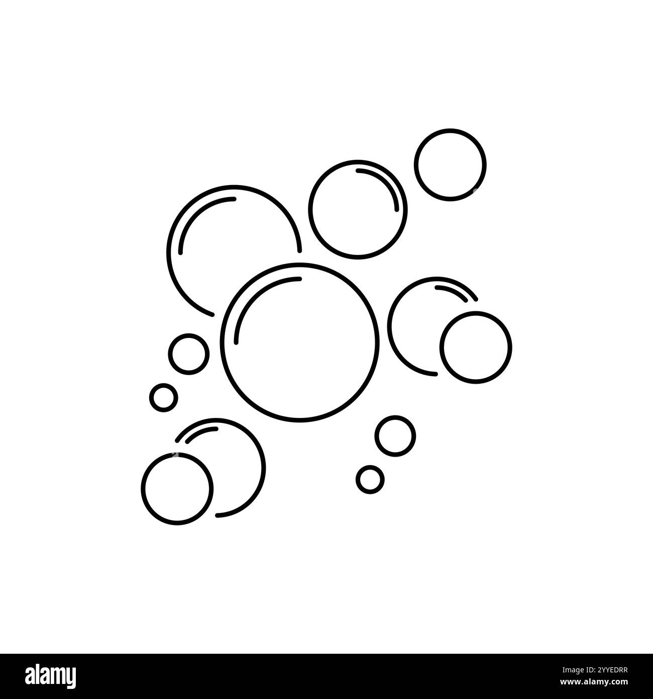 Icône de ligne de bulle isolée sur fond blanc. Vecteur d'icône de savon ou d'eau Illustration de Vecteur