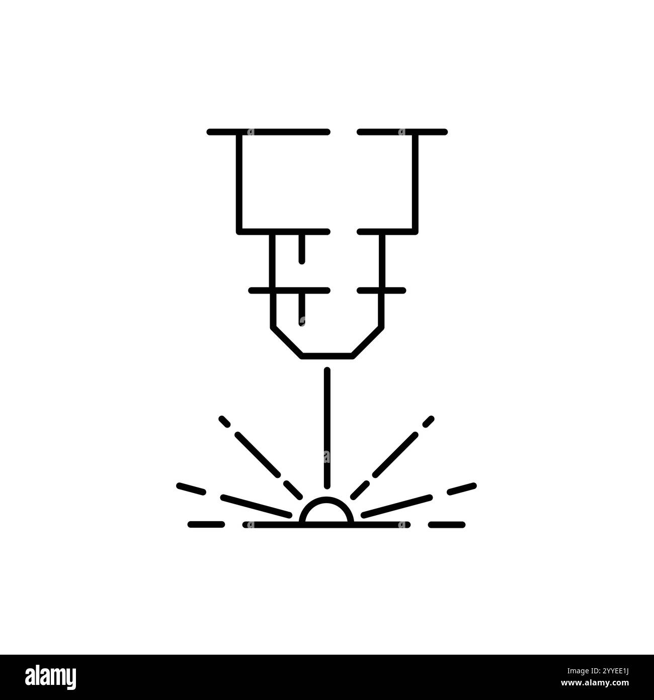 icône laser, machine à faisceau, anti-âge laser pour une belle peau, symbole de ligne sur fond blanc - illustration vectorielle de course modifiable Illustration de Vecteur