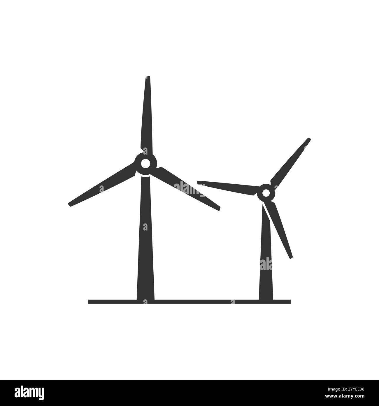 Icône énergie éolienne. Style Uni simple. Moulin, silhouette, ferme, pictogramme, roue, puissance, technologie, tour, puissance, concept alternatif énergétique. Vecteur ill Illustration de Vecteur