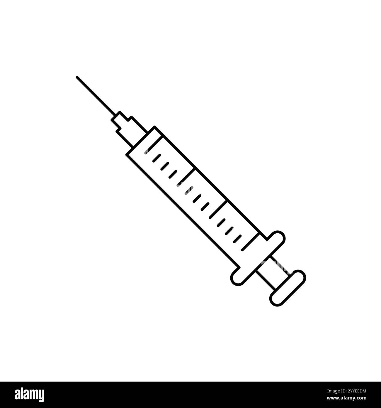 Icône de ligne de seringue médicale. signe de style linéaire pour le concept mobile et la conception web. Seringue avec icône vectorielle de contour d'aiguille. Symbole de vaccination, logo illu Illustration de Vecteur